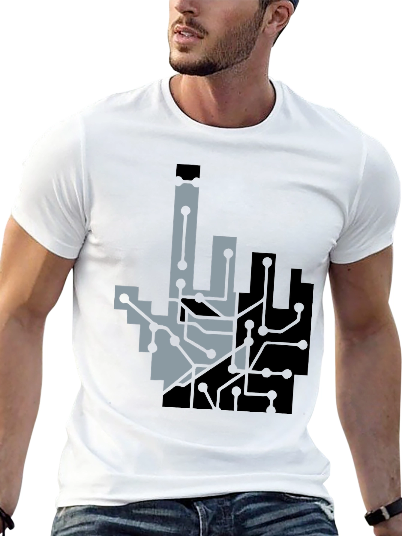 Circuit Hand Graphic Tee - Black