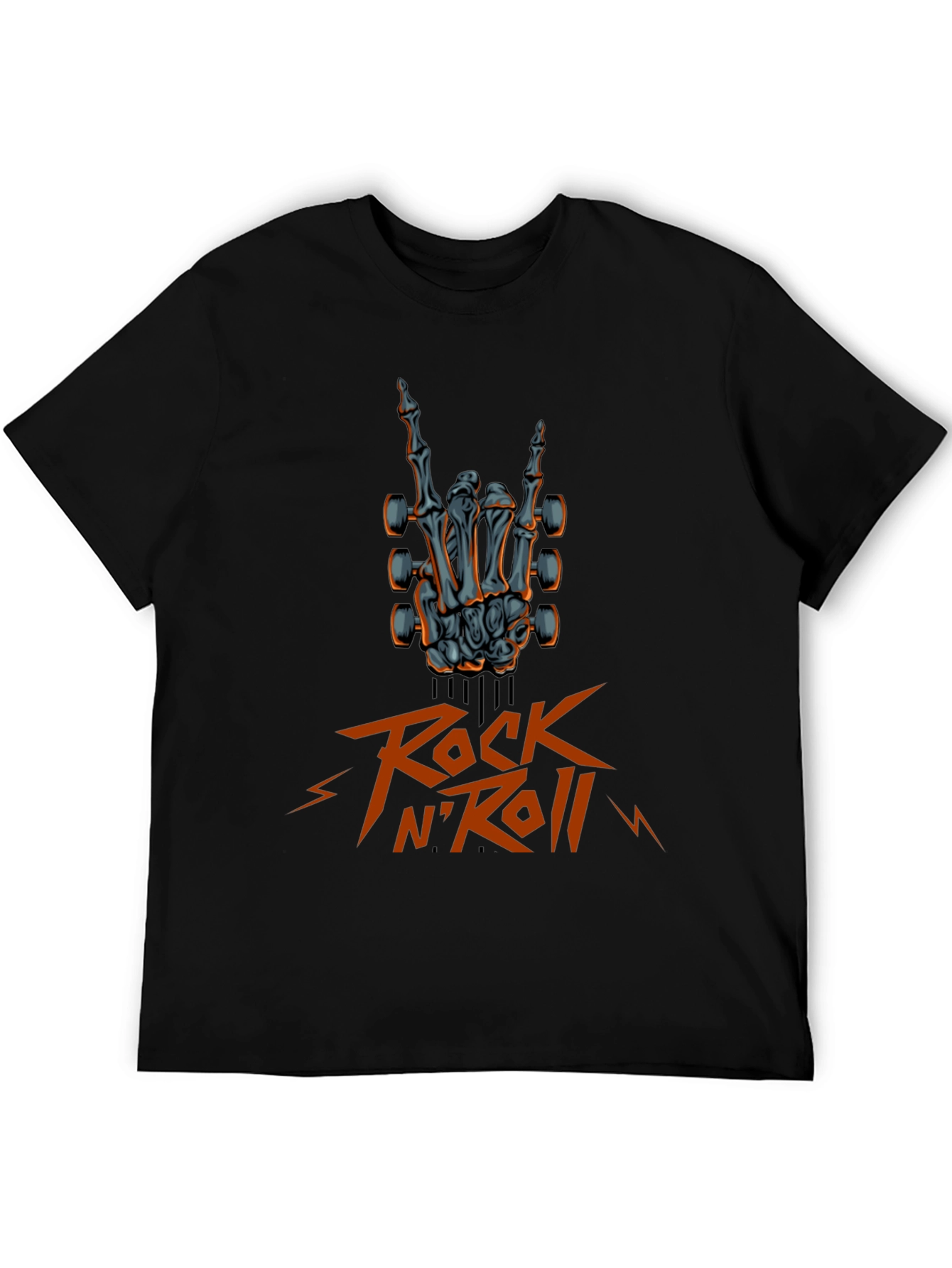 Rock N Roll Skeleton Hand Guitar T-Shirt