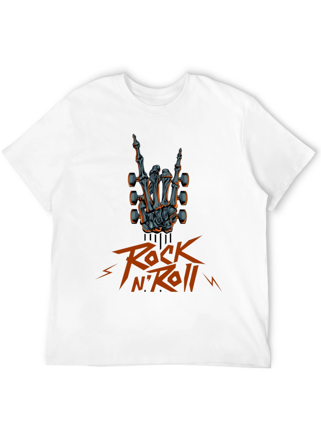 Rock N Roll Skeleton Hand Guitar T-Shirt