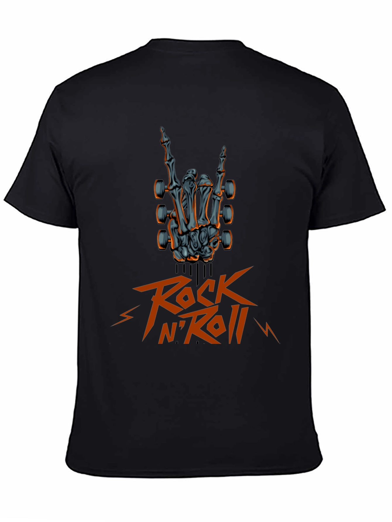 Rock N Roll Skeleton Hand Guitar T-Shirt