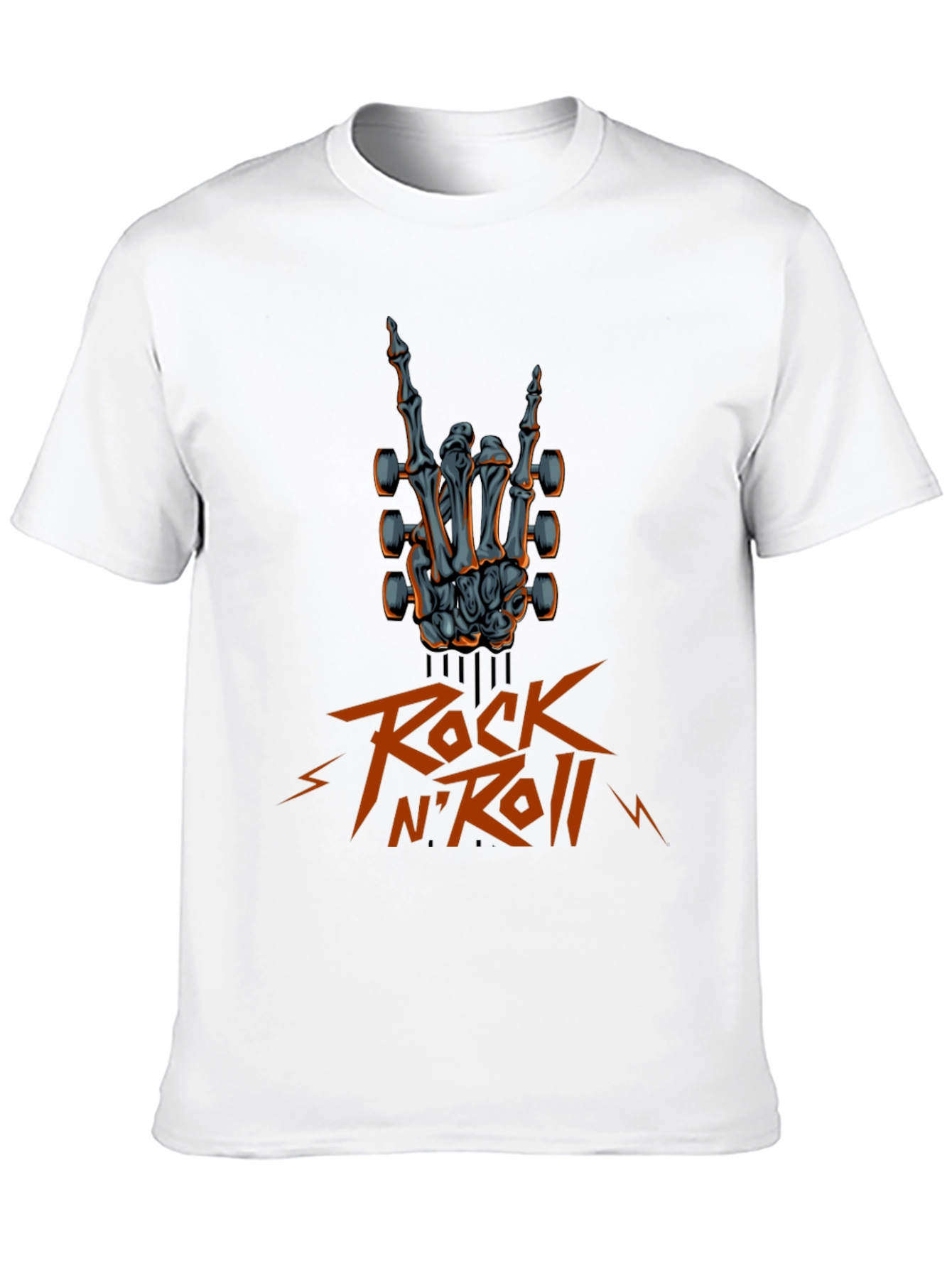 Rock N Roll Skeleton Hand Guitar T-Shirt