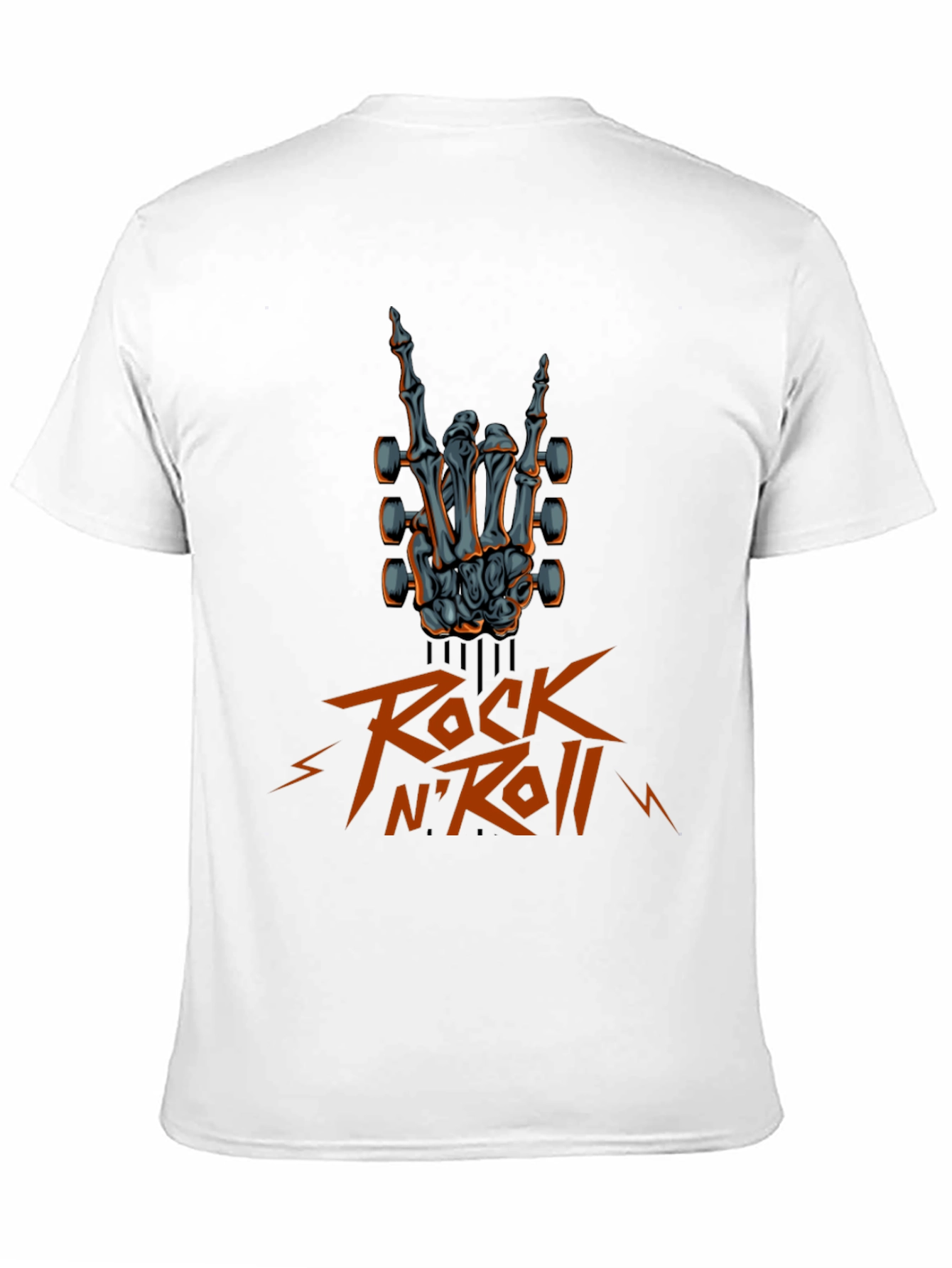 Rock N Roll Skeleton Hand Guitar T-Shirt