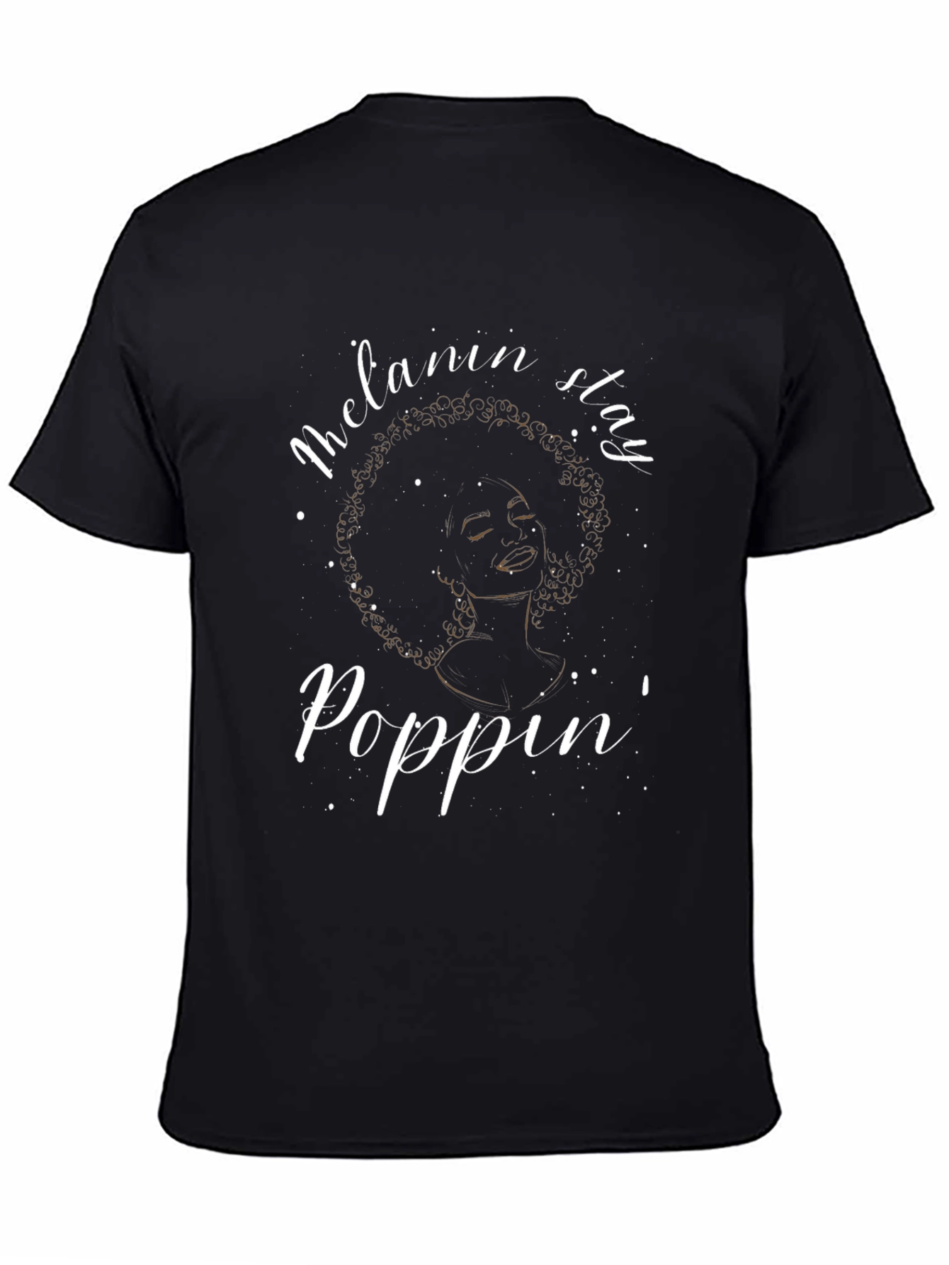 Melanin Poppin Graphic Tee - Stylish Black T-Shirt