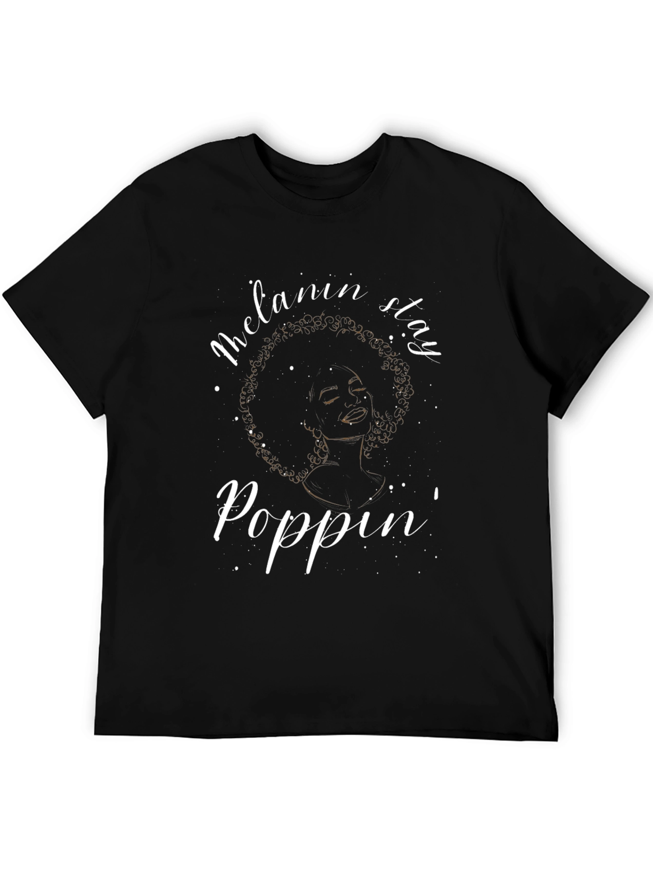 Melanin Poppin Graphic Tee - Stylish Black T-Shirt