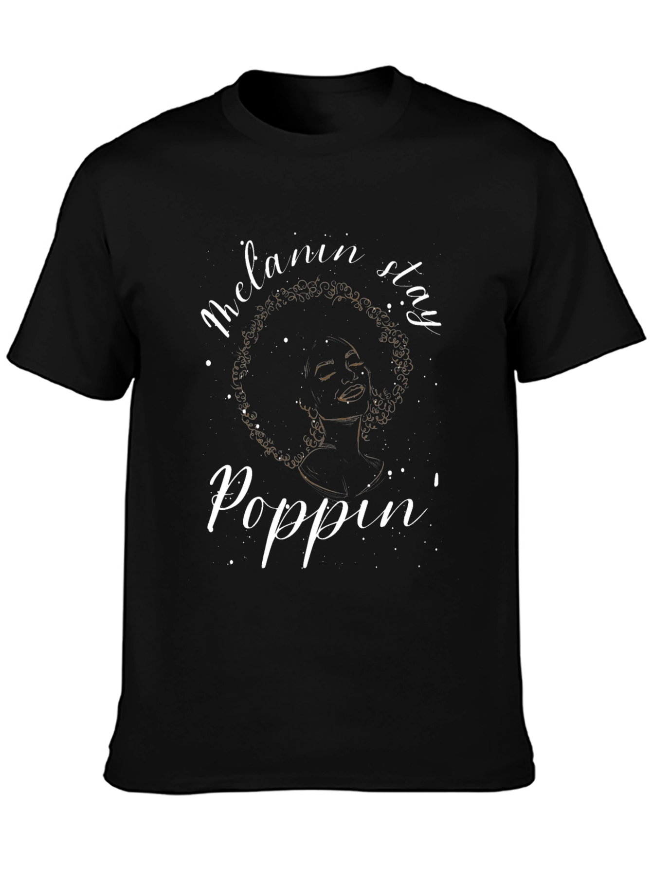 Melanin Poppin Graphic Tee - Stylish Black T-Shirt