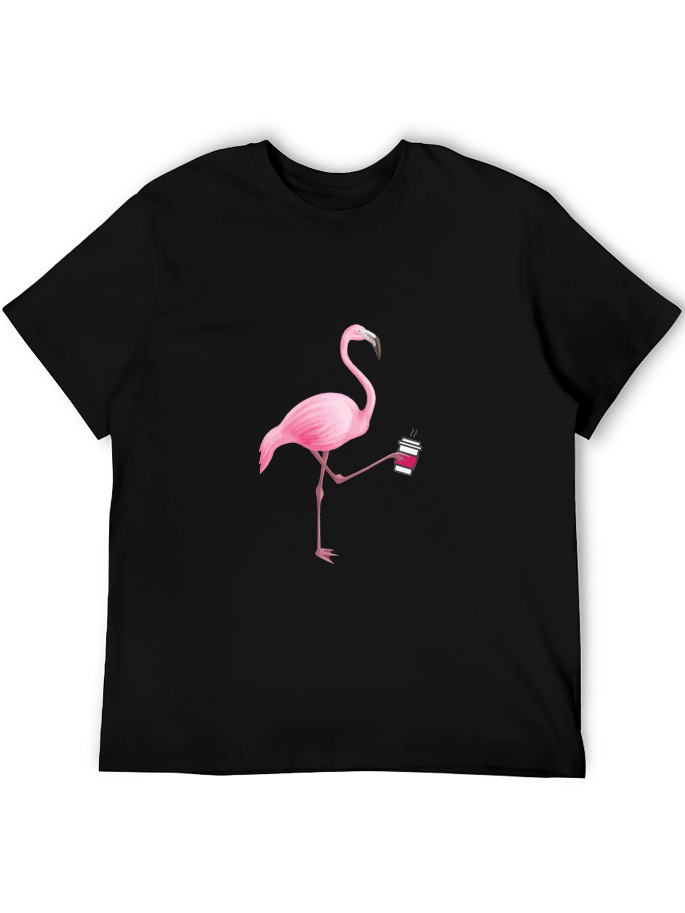 Flamingo Coffee Black T-Shirt