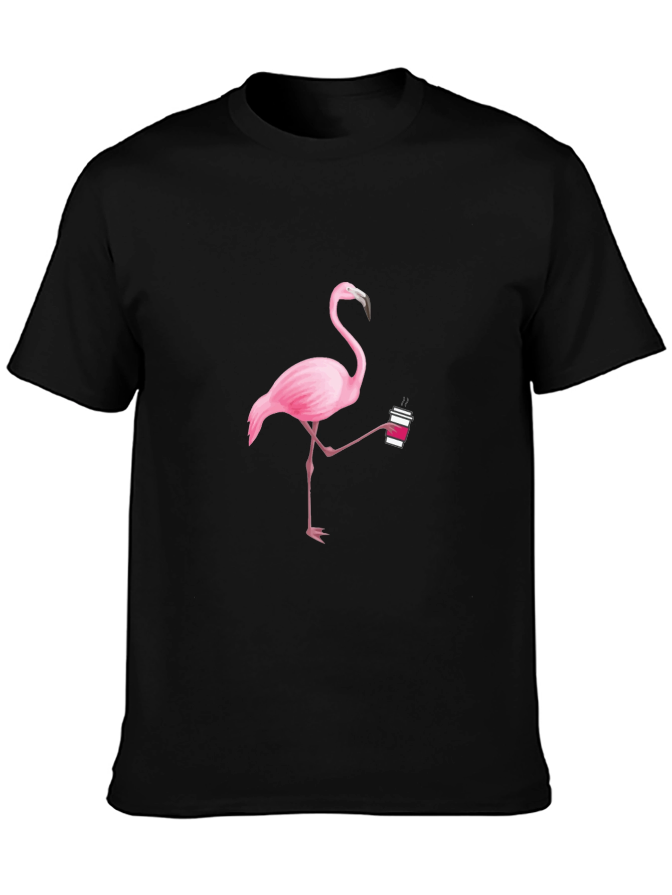 Flamingo Coffee Black T-Shirt