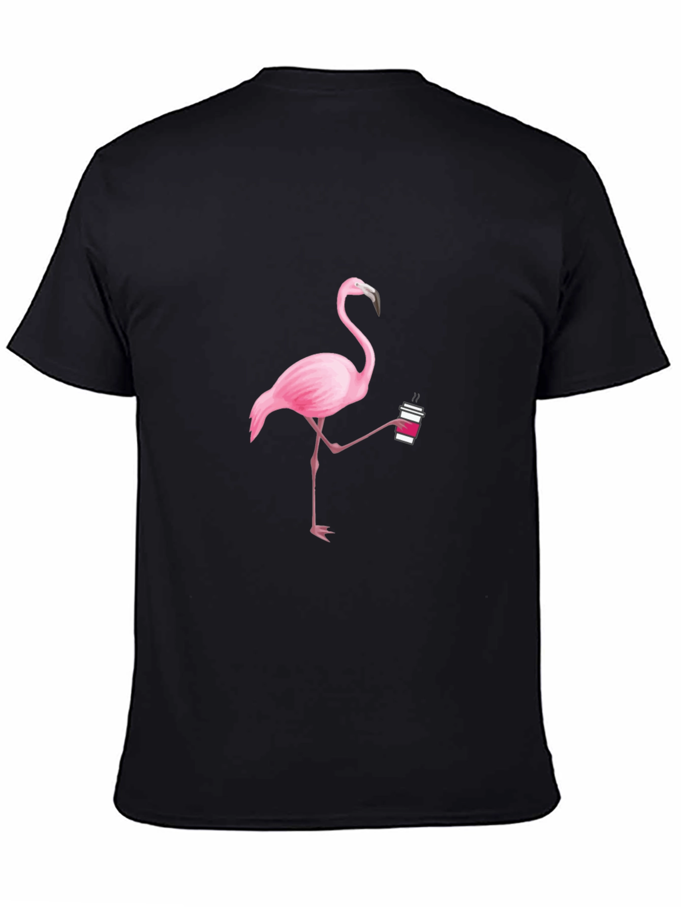 Flamingo Coffee Black T-Shirt