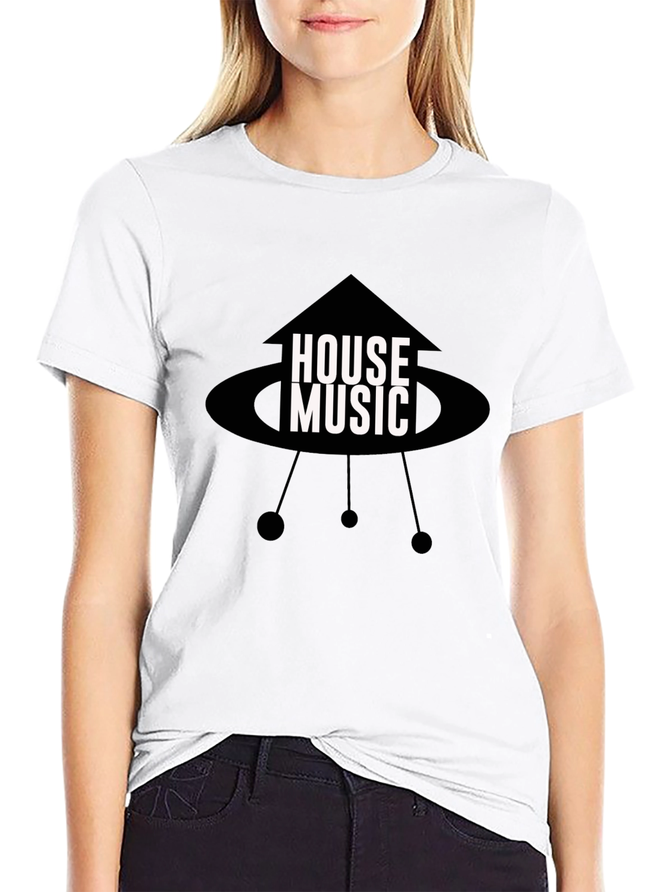House Music Black Graphic Tee
