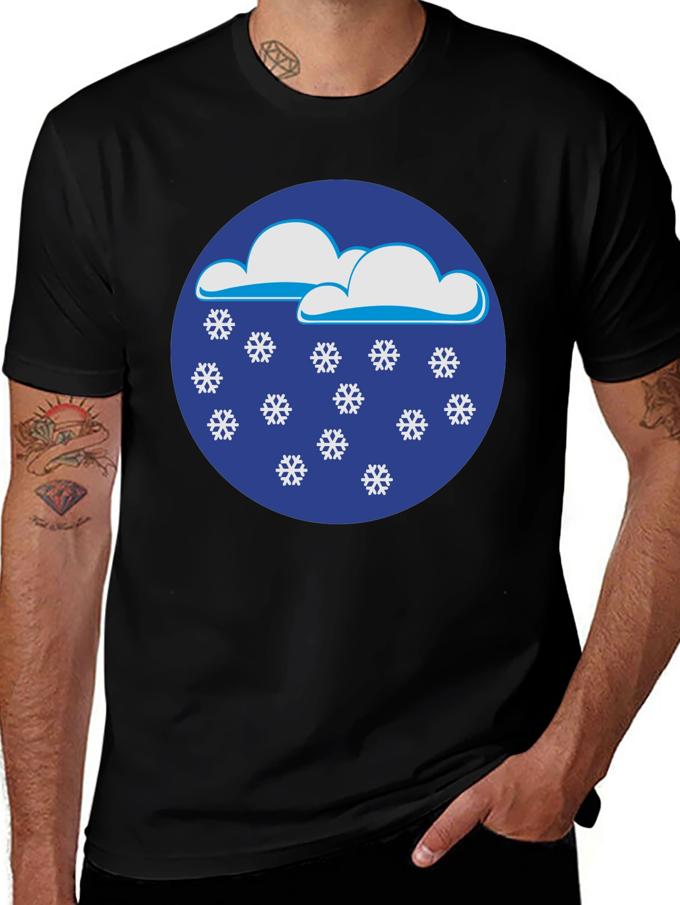 Snowy Day Black T-Shirt