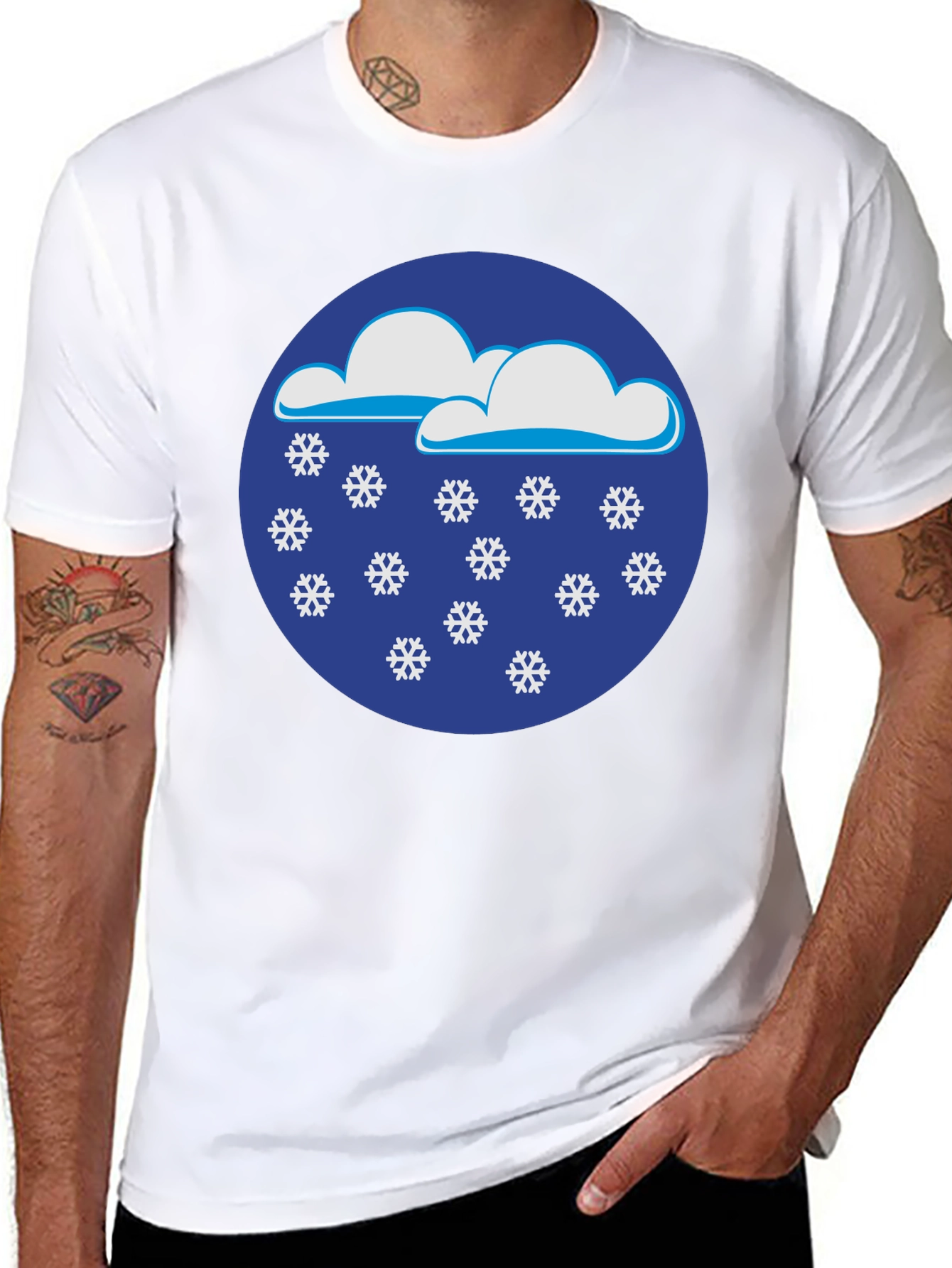 Snowy Day Black T-Shirt