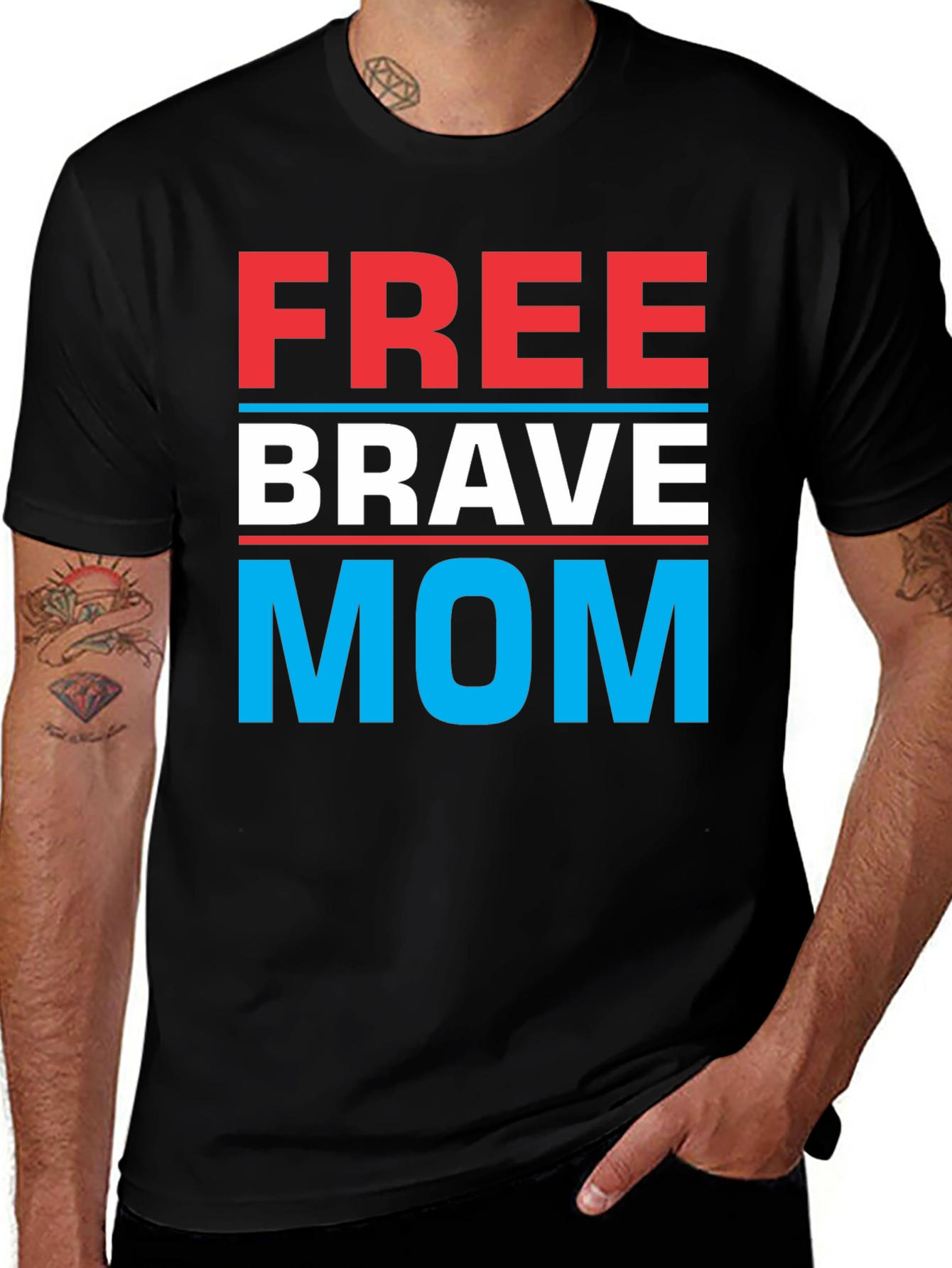 Free Brave Mom Graphic T-Shirt