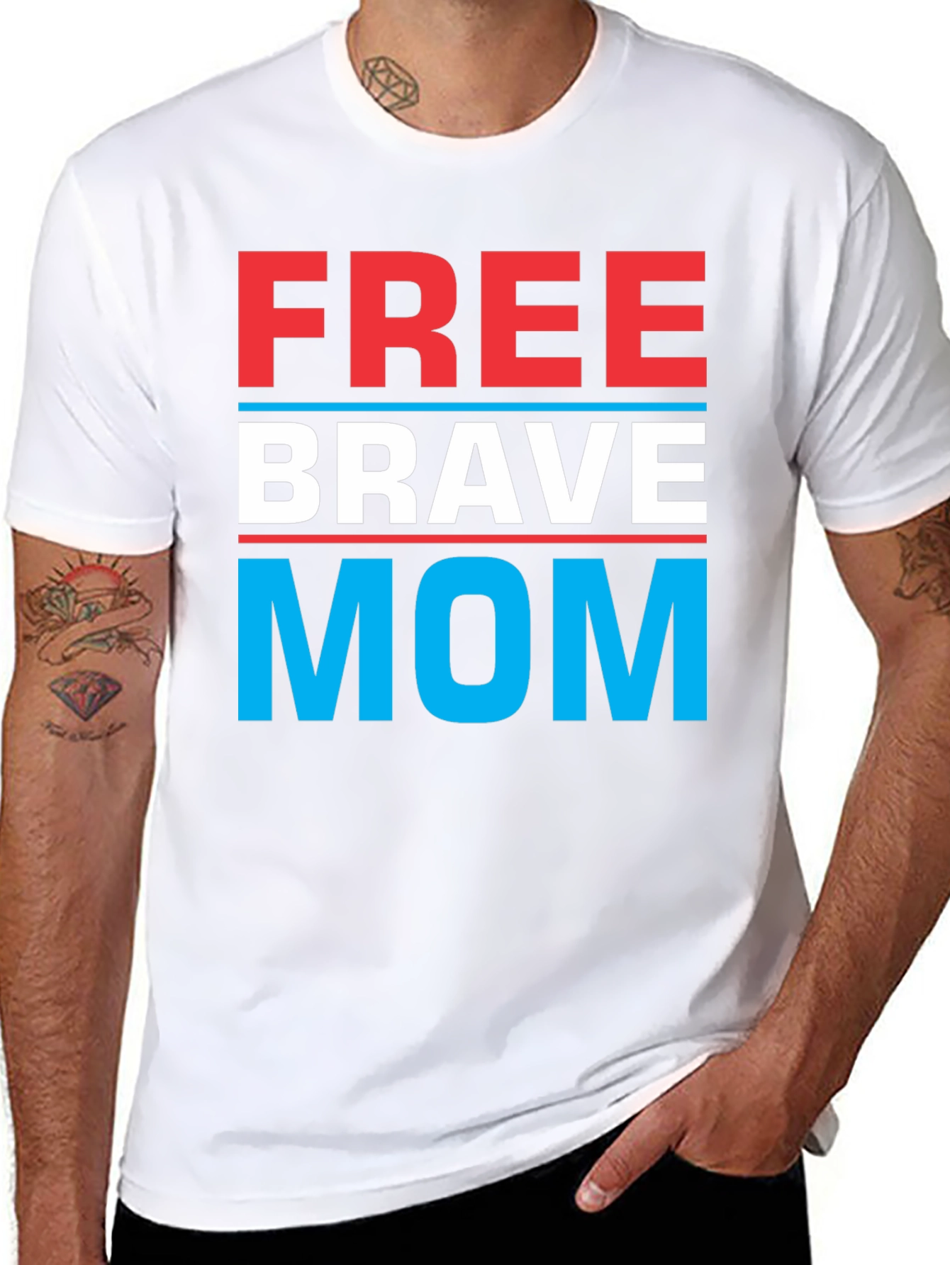 Free Brave Mom Graphic T-Shirt
