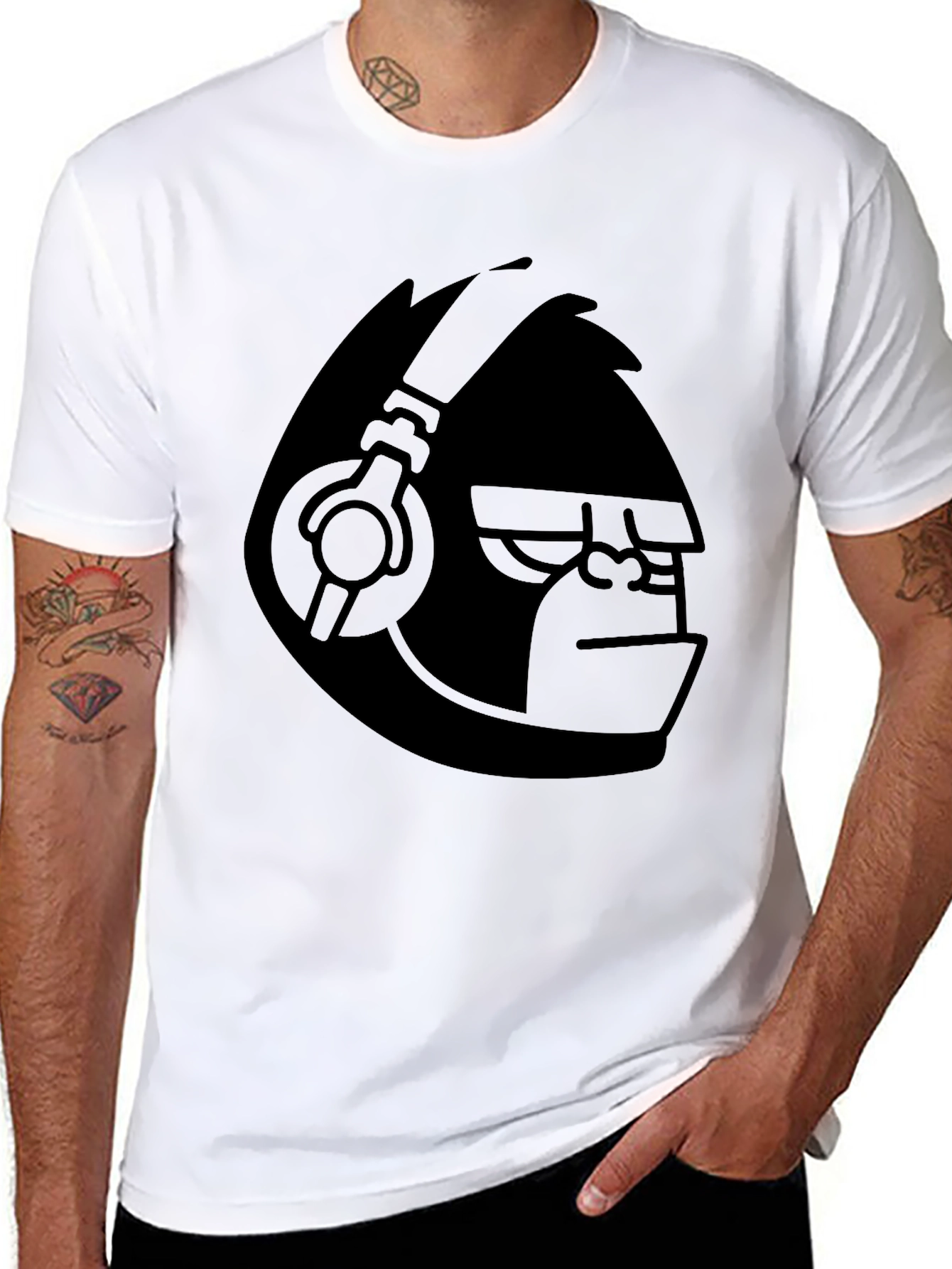 Cool Gorilla DJ Graphic T-Shirt - Black