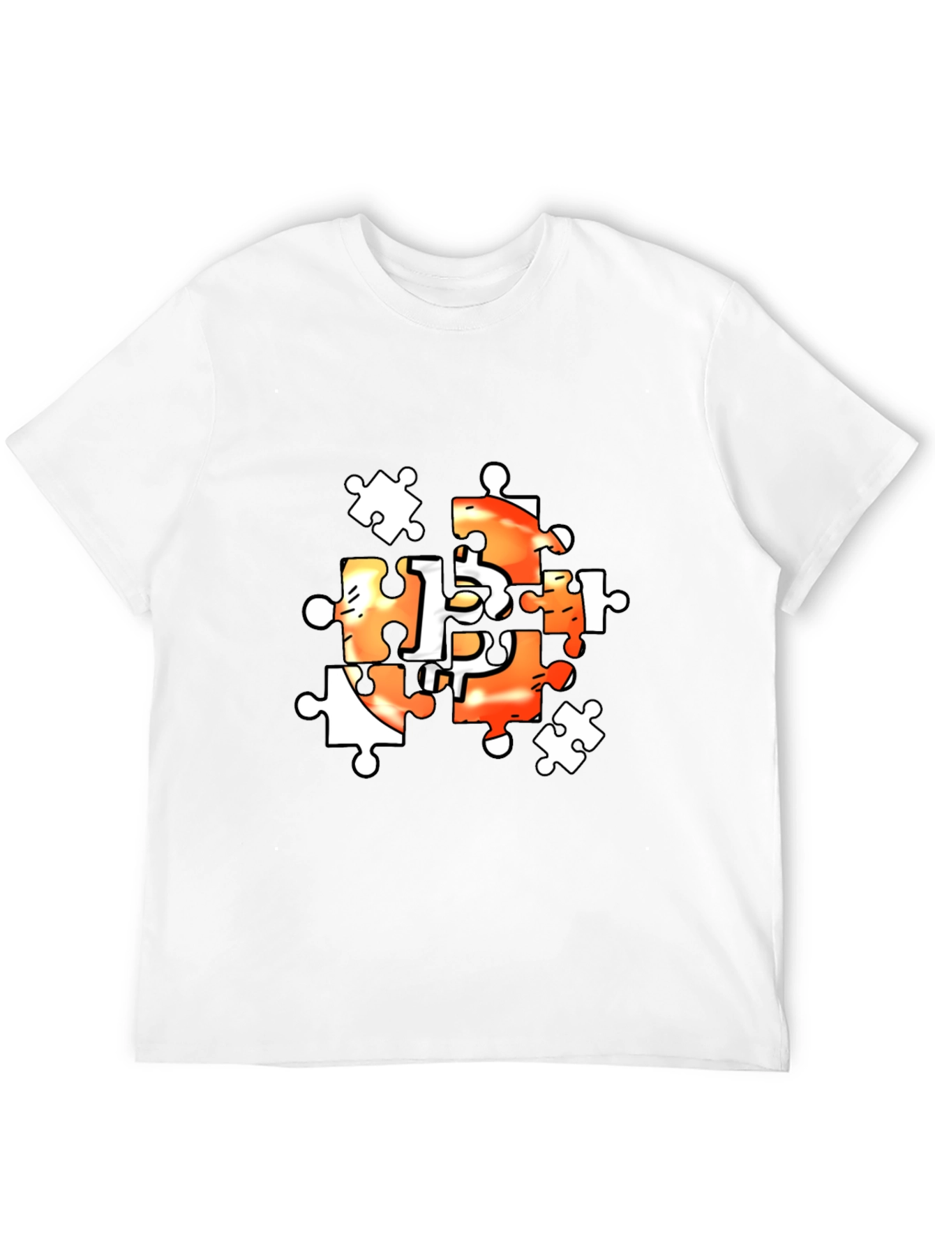 Puzzle Piece Graphic Tee - Black