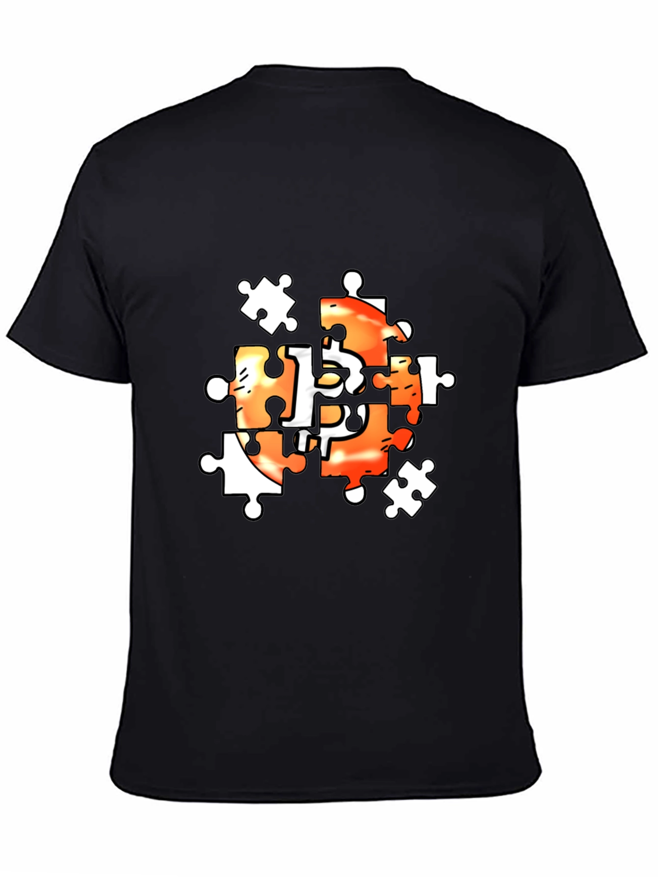 Puzzle Piece Graphic Tee - Black