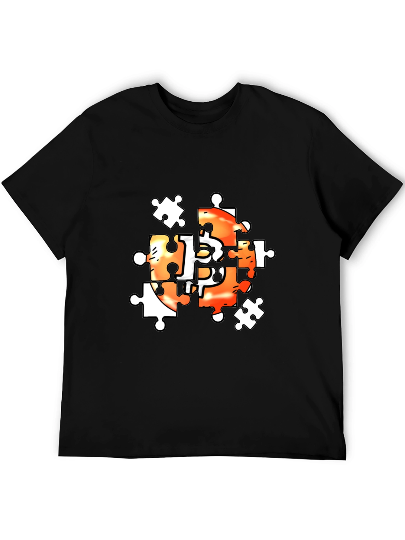 Puzzle Piece Graphic Tee - Black