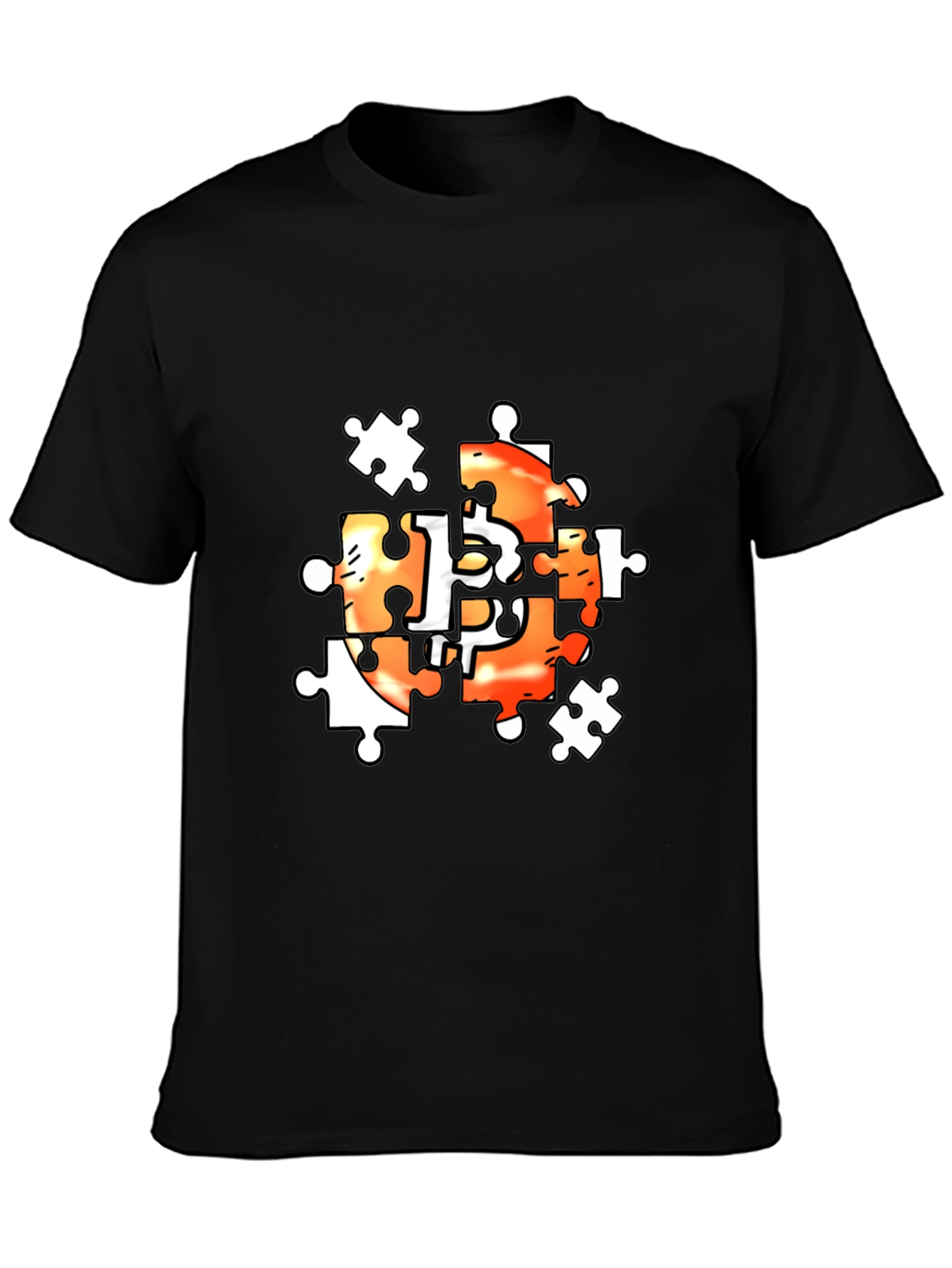 Puzzle Piece Graphic Tee - Black
