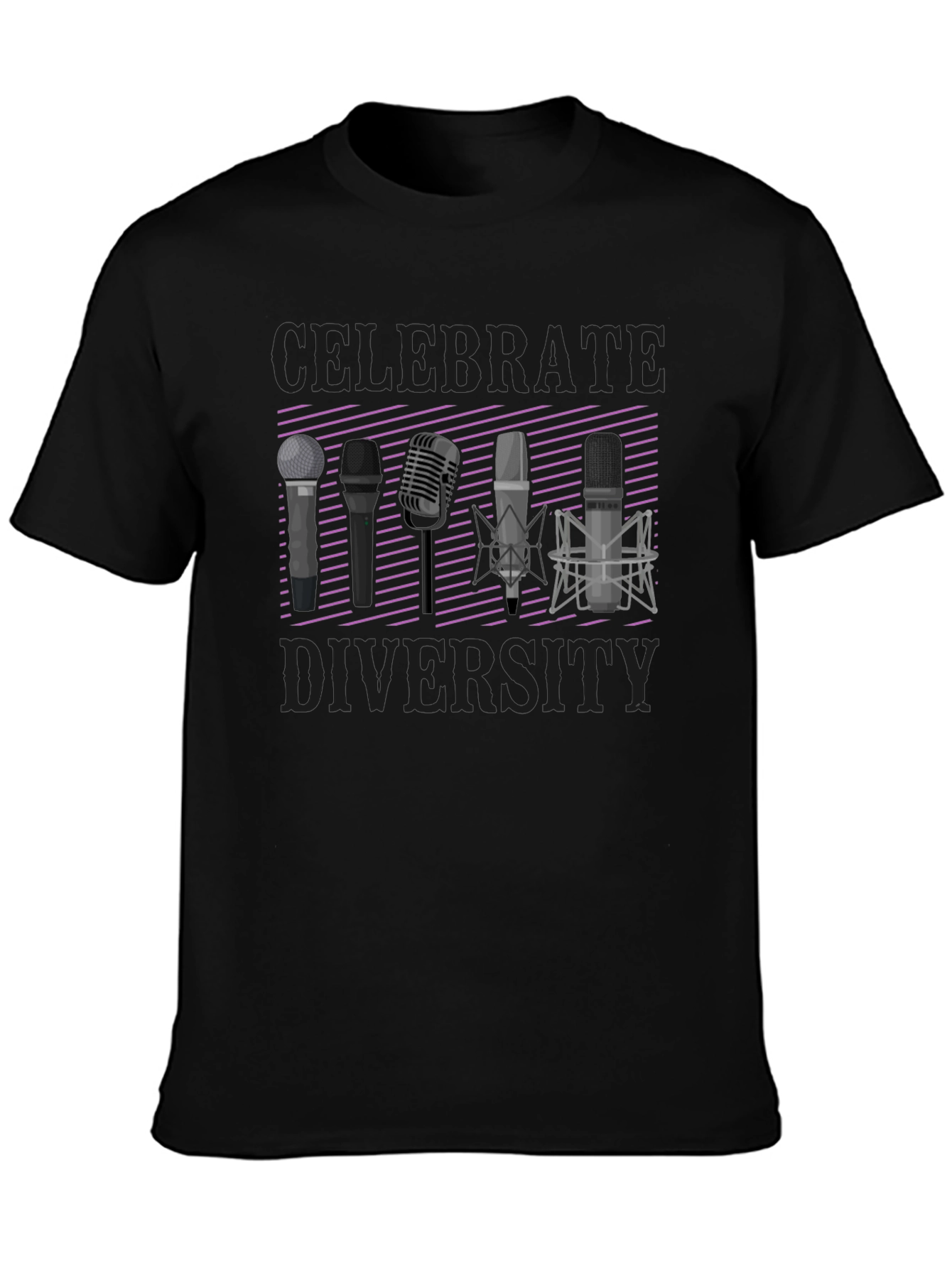 Celebrate Diversity T-Shirt: Microphone Graphic Tee