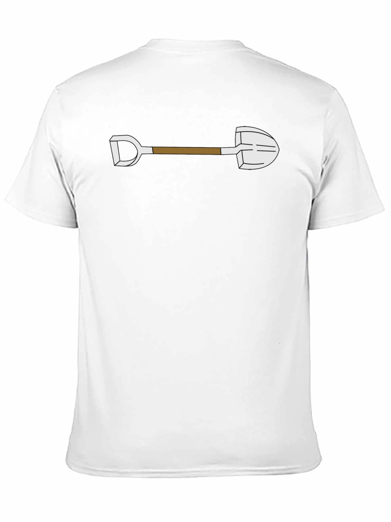 Cartoon Shovel Graphic Tee - Black Cotton Shirt