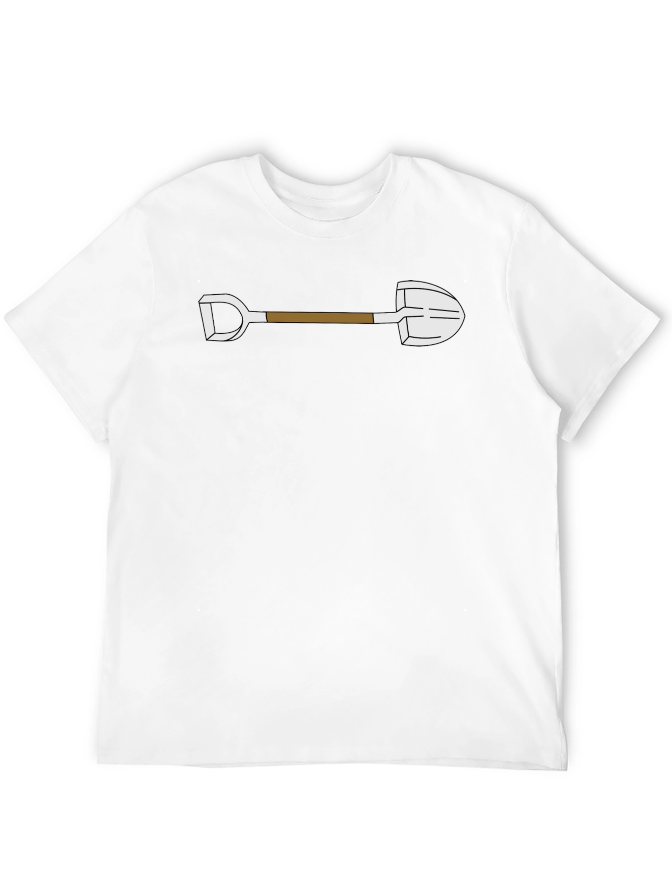 Cartoon Shovel Graphic Tee - Black Cotton Shirt