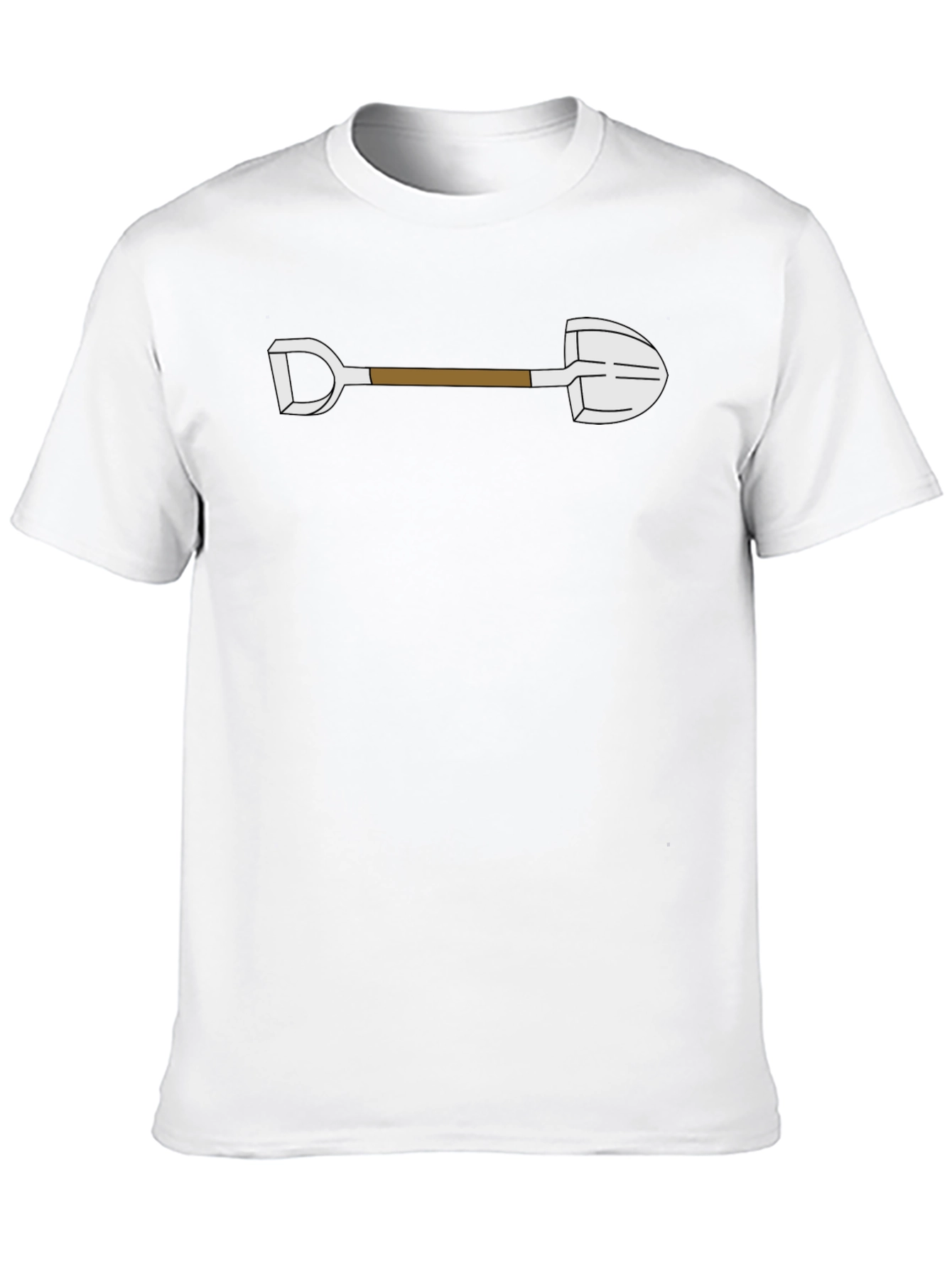 Cartoon Shovel Graphic Tee - Black Cotton Shirt