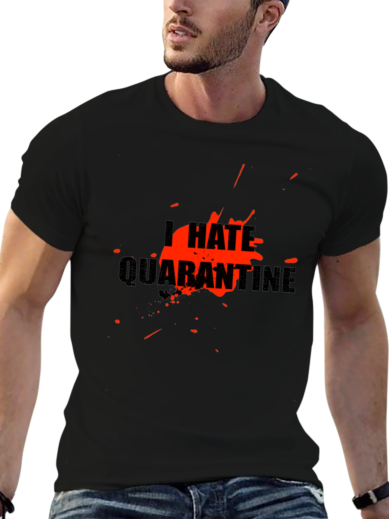 I Hate Quarantine Graphic T-Shirt - Black