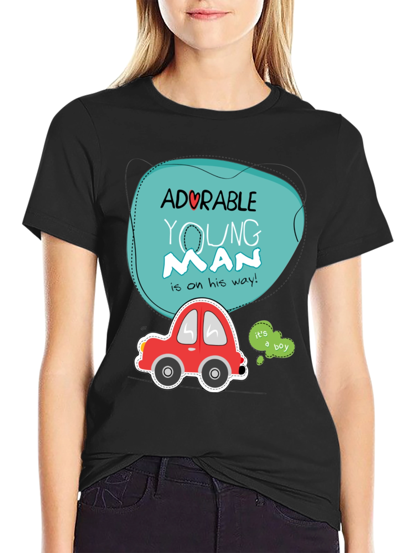 Adorable Young Man Baby Shower T-Shirt
