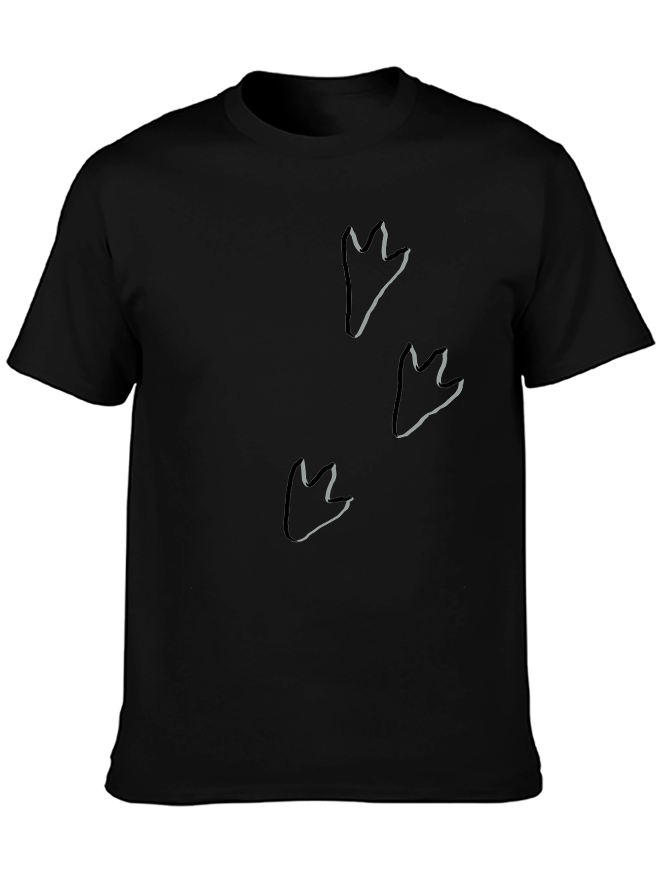Dino Footprint Black T-Shirt