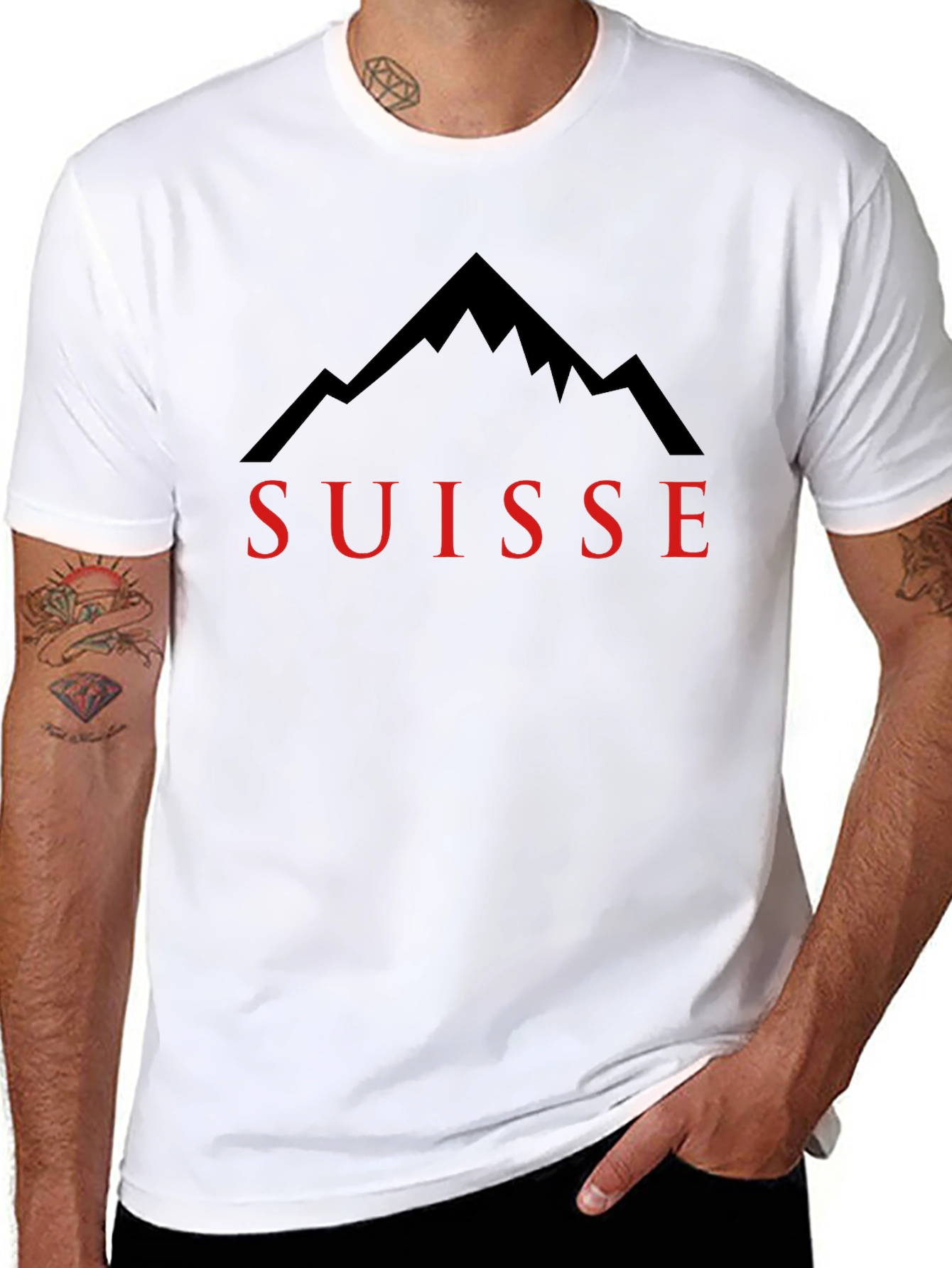 Suisse Mountain Black T-Shirt
