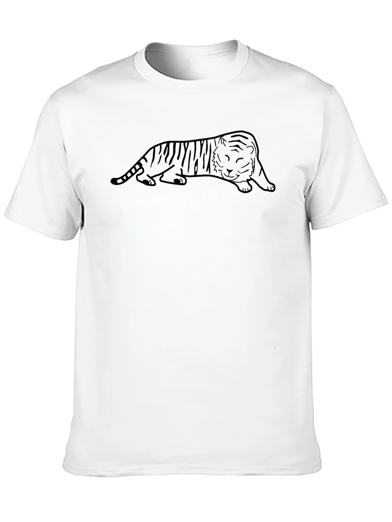 Black Tee with Tiger Graphic