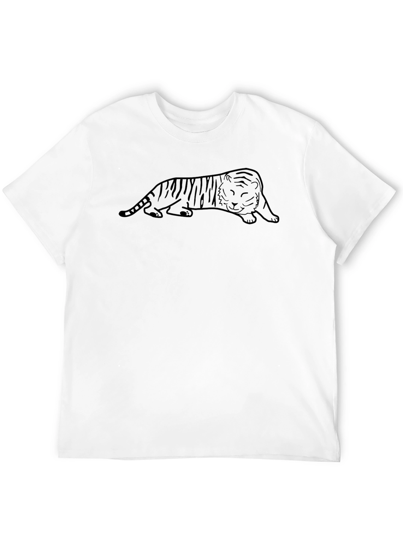 Black Tee with Tiger Graphic