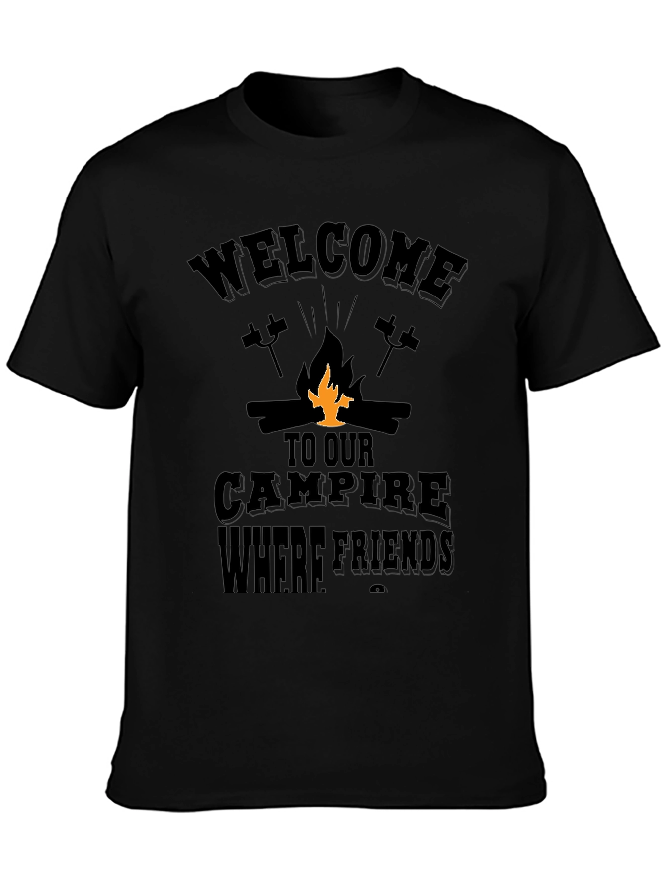 Campfire Friends Black T-Shirt