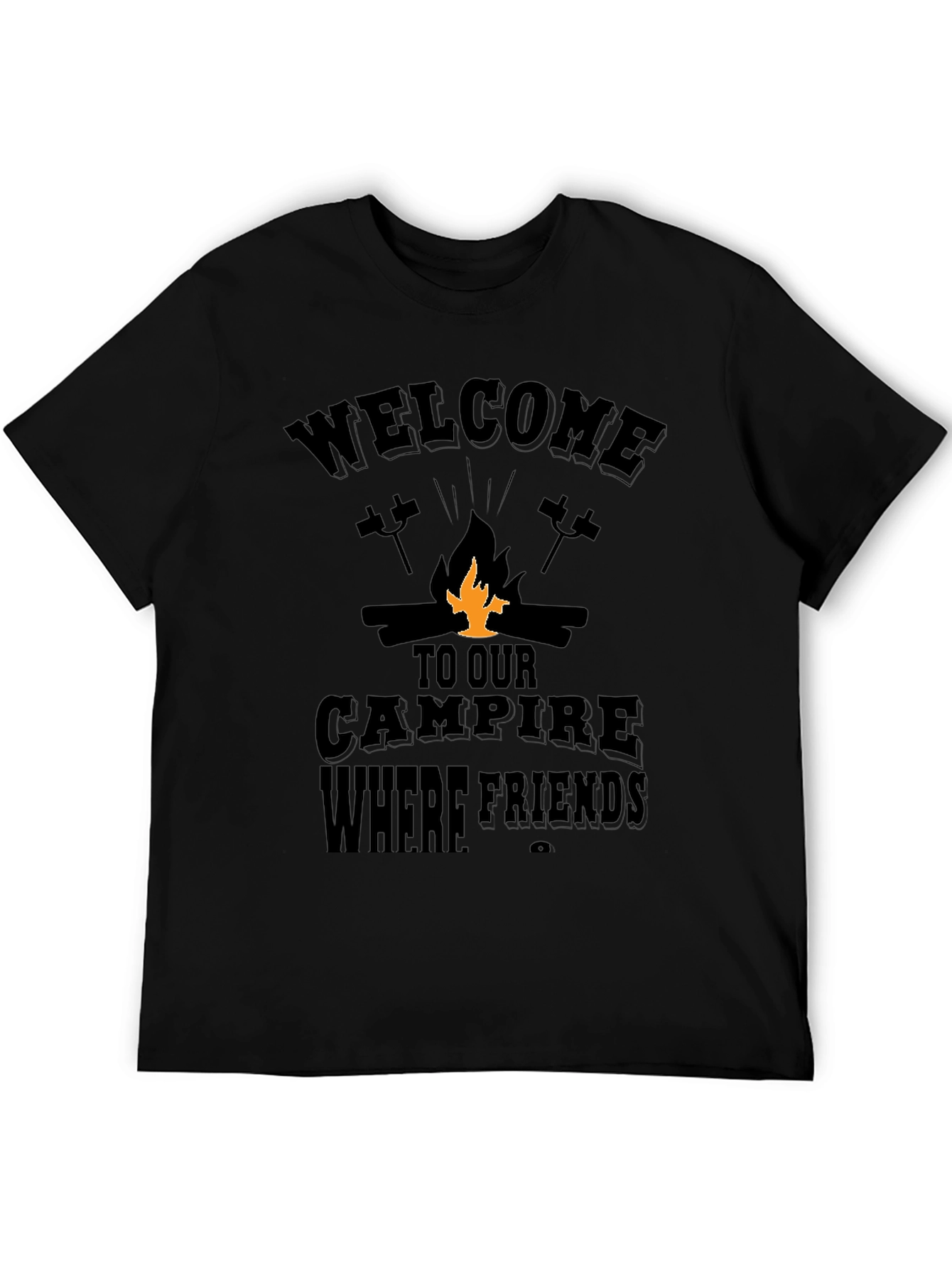 Campfire Friends Black T-Shirt