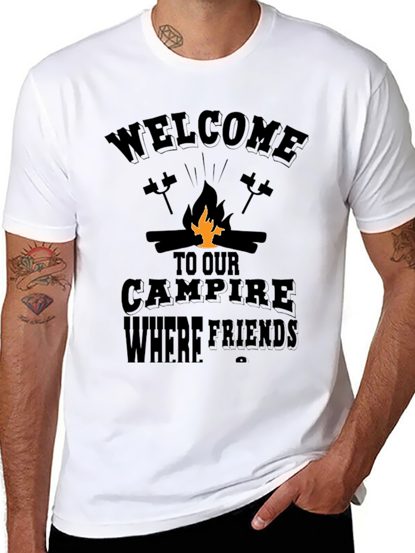 Campfire Friends Black T-Shirt