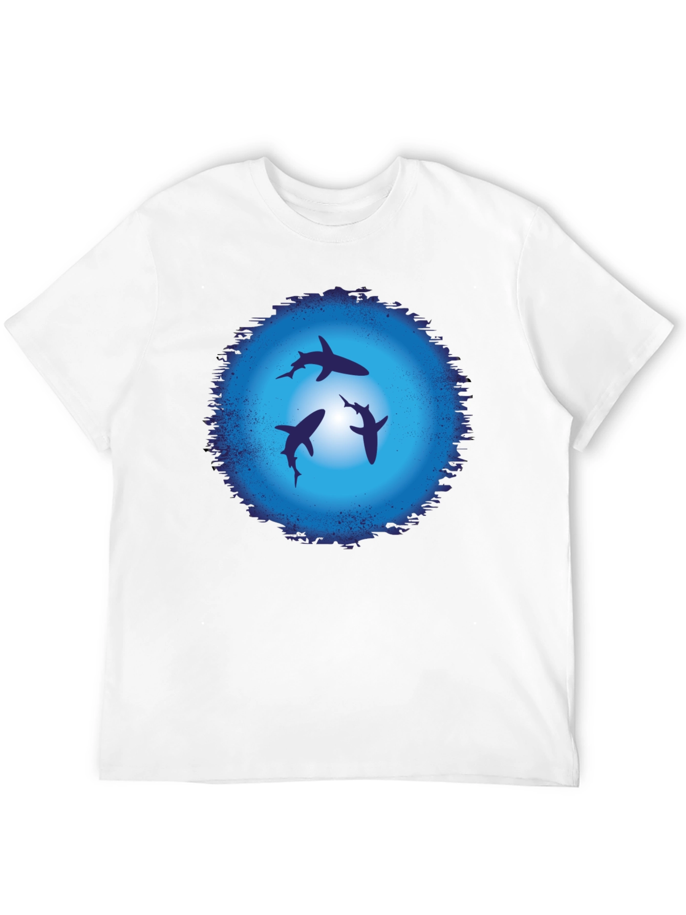 Shark Graphic T-Shirt - Black Crew Neck