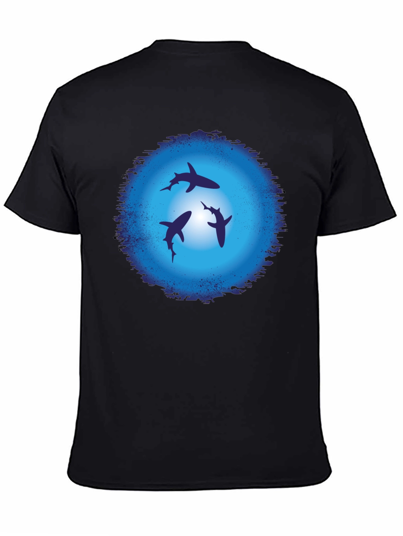 Shark Graphic T-Shirt - Black Crew Neck