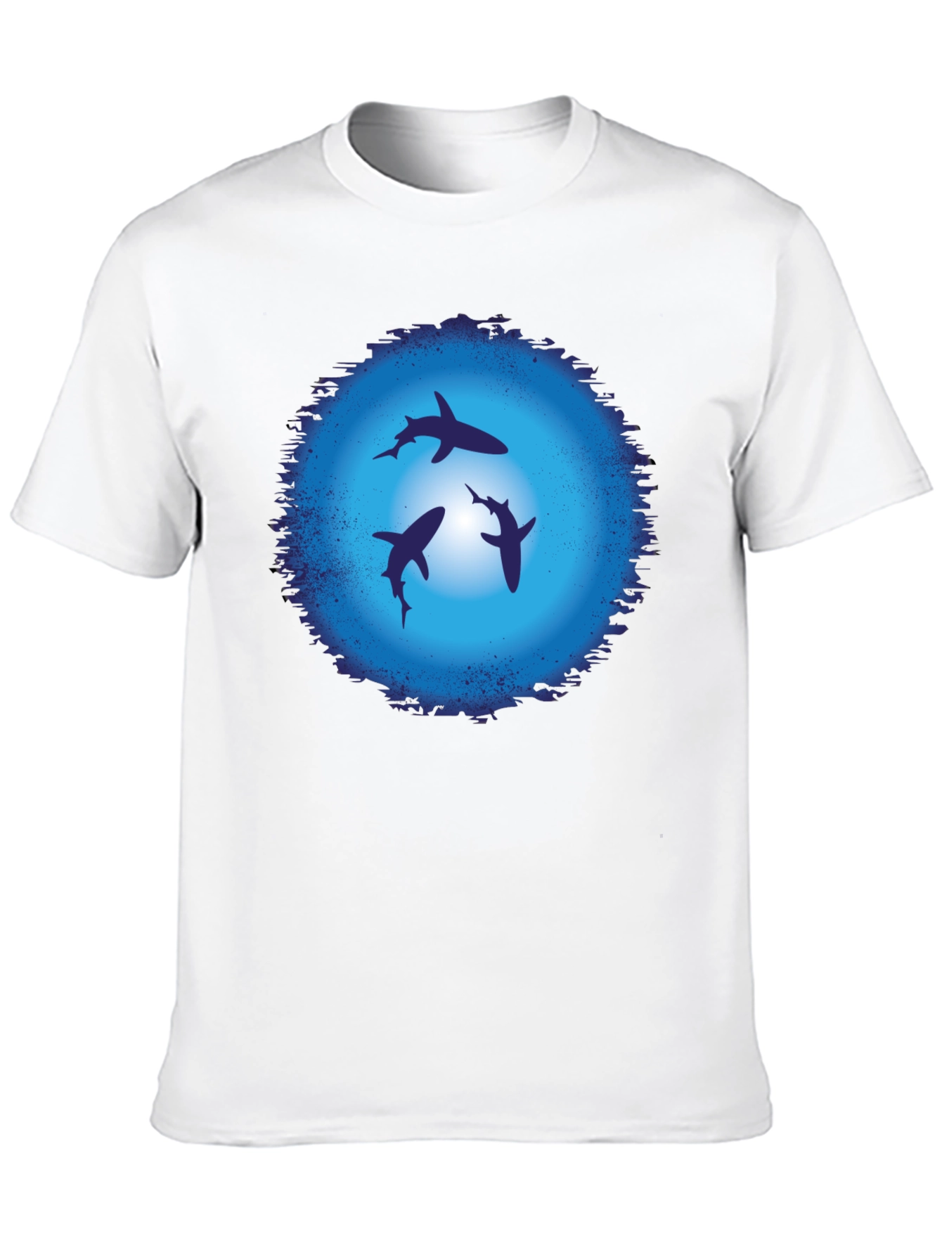 Shark Graphic T-Shirt - Black Crew Neck