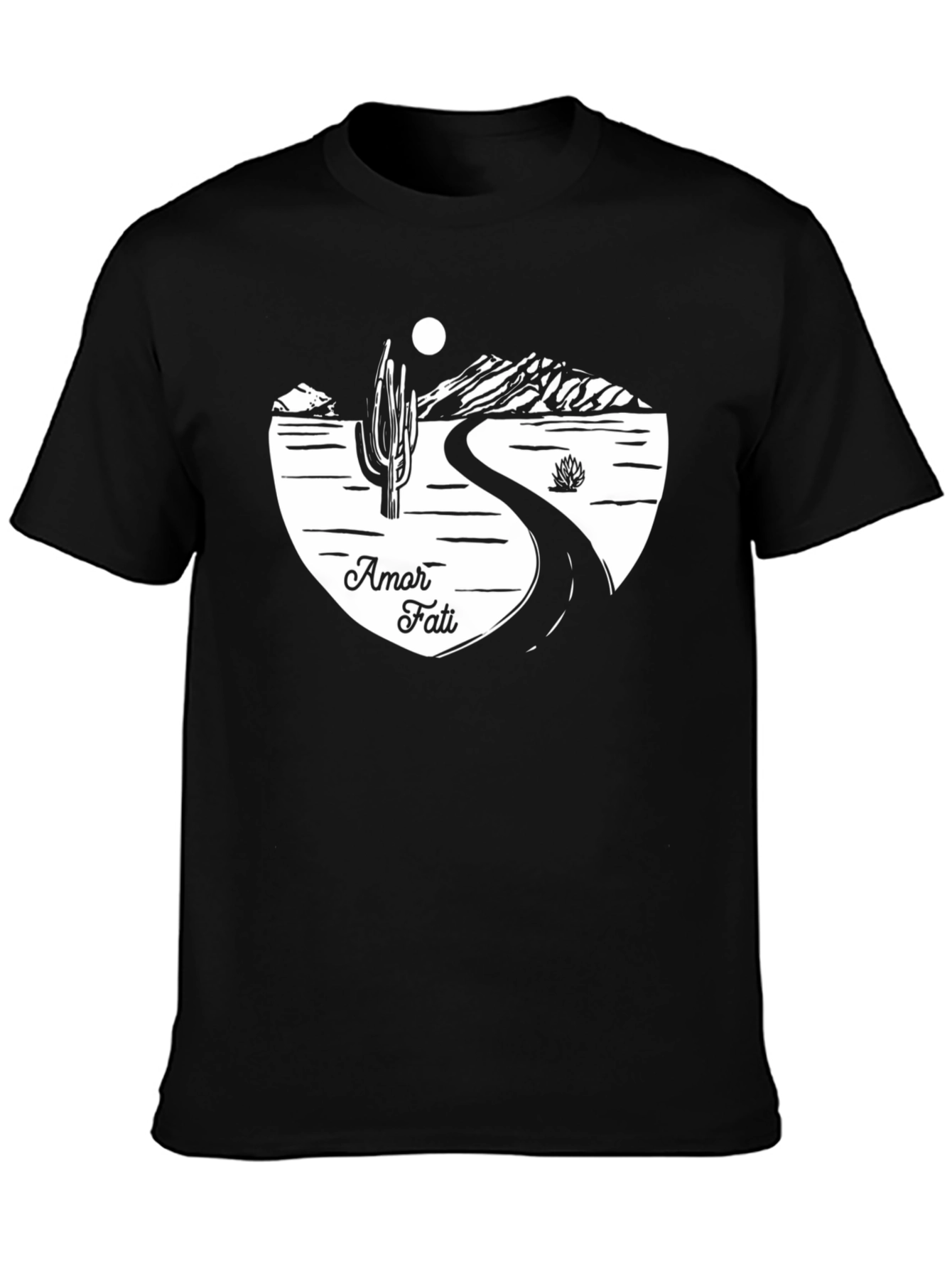 Amor Fati Desert Road Black T-Shirt