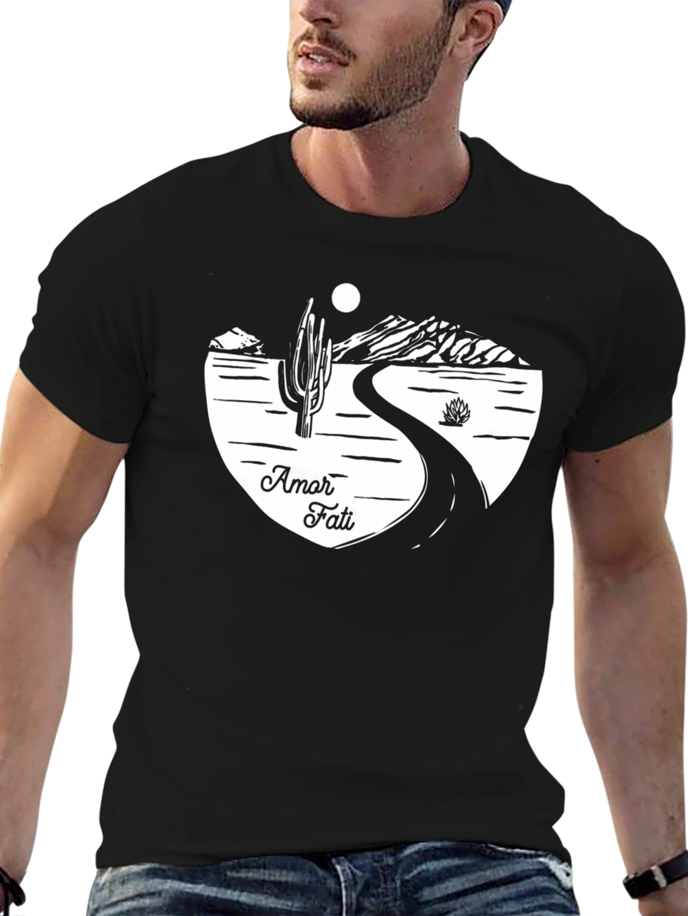 Amor Fati Desert Road Black T-Shirt