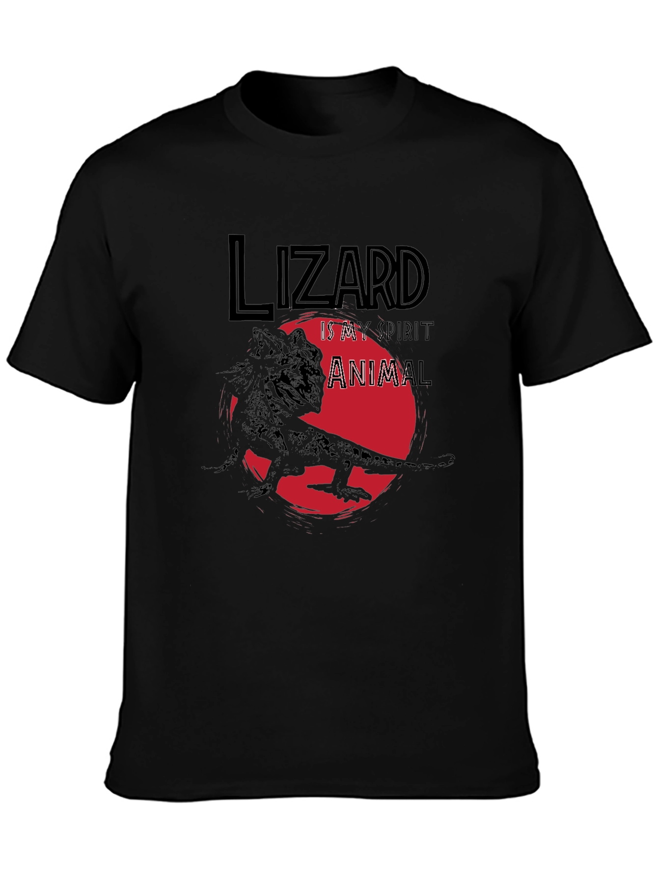 Lizard Spirit Animal T-Shirt - Black