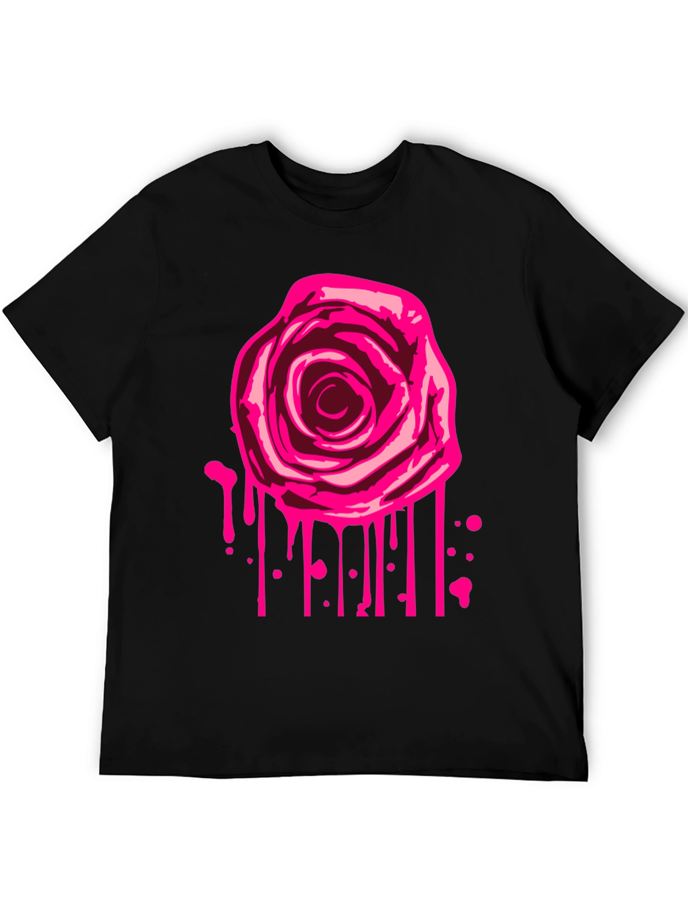 Rose Drip Graphic Tee - Mens Black T-Shirt
