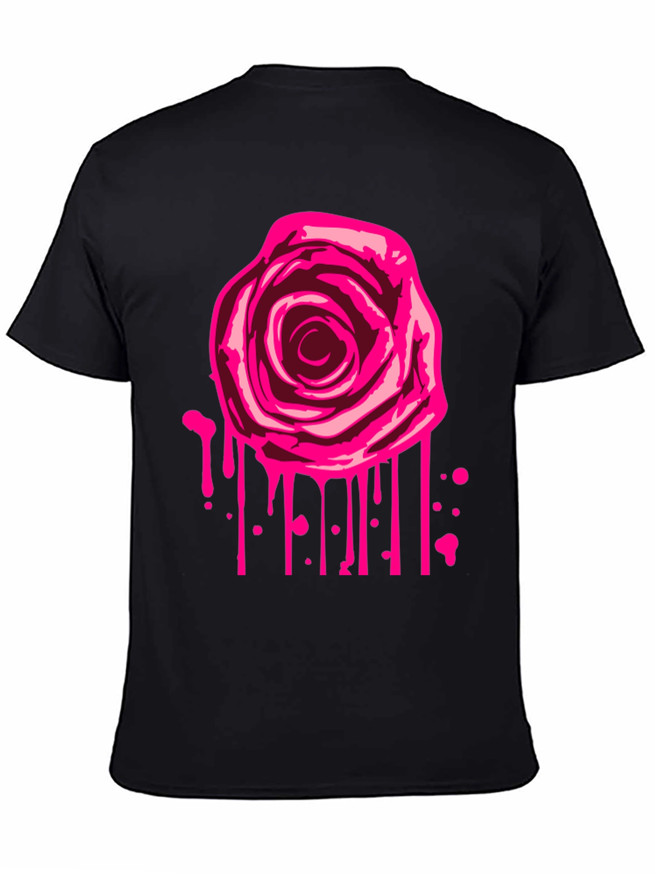 Rose Drip Graphic Tee - Mens Black T-Shirt