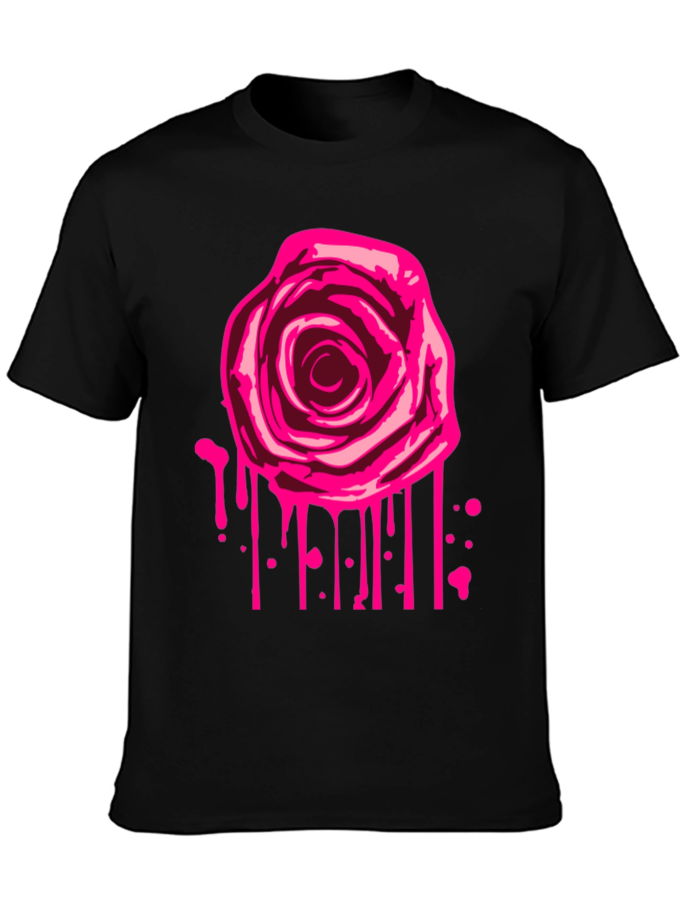 Rose Drip Graphic Tee - Mens Black T-Shirt