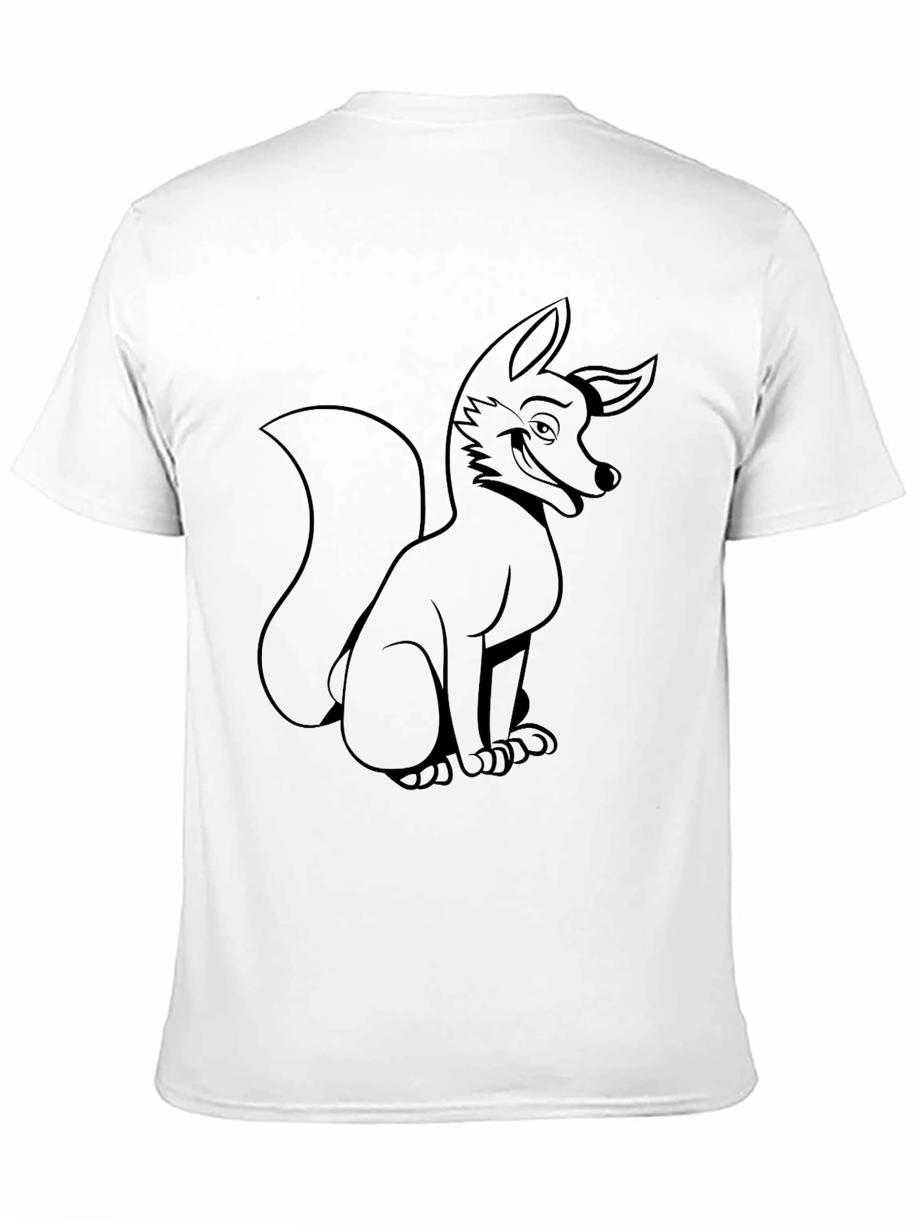 Cartoon Fox Graphic Tee - Black Cotton Comfort