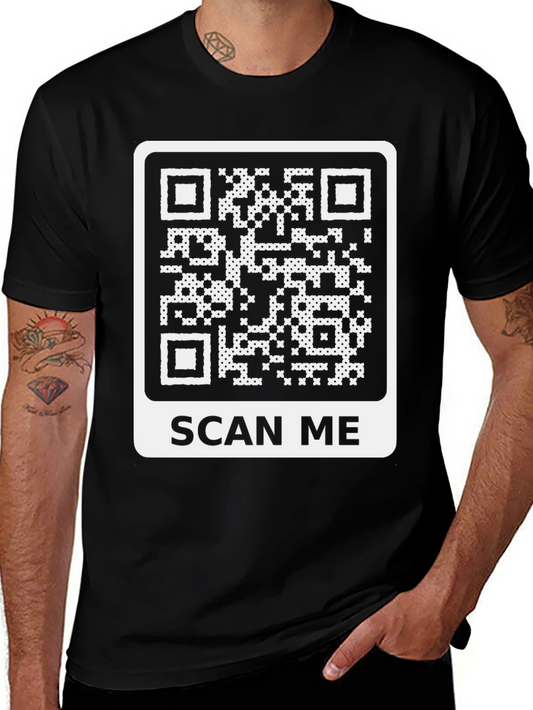 Scan Me QR Code Novelty Black T-Shirt