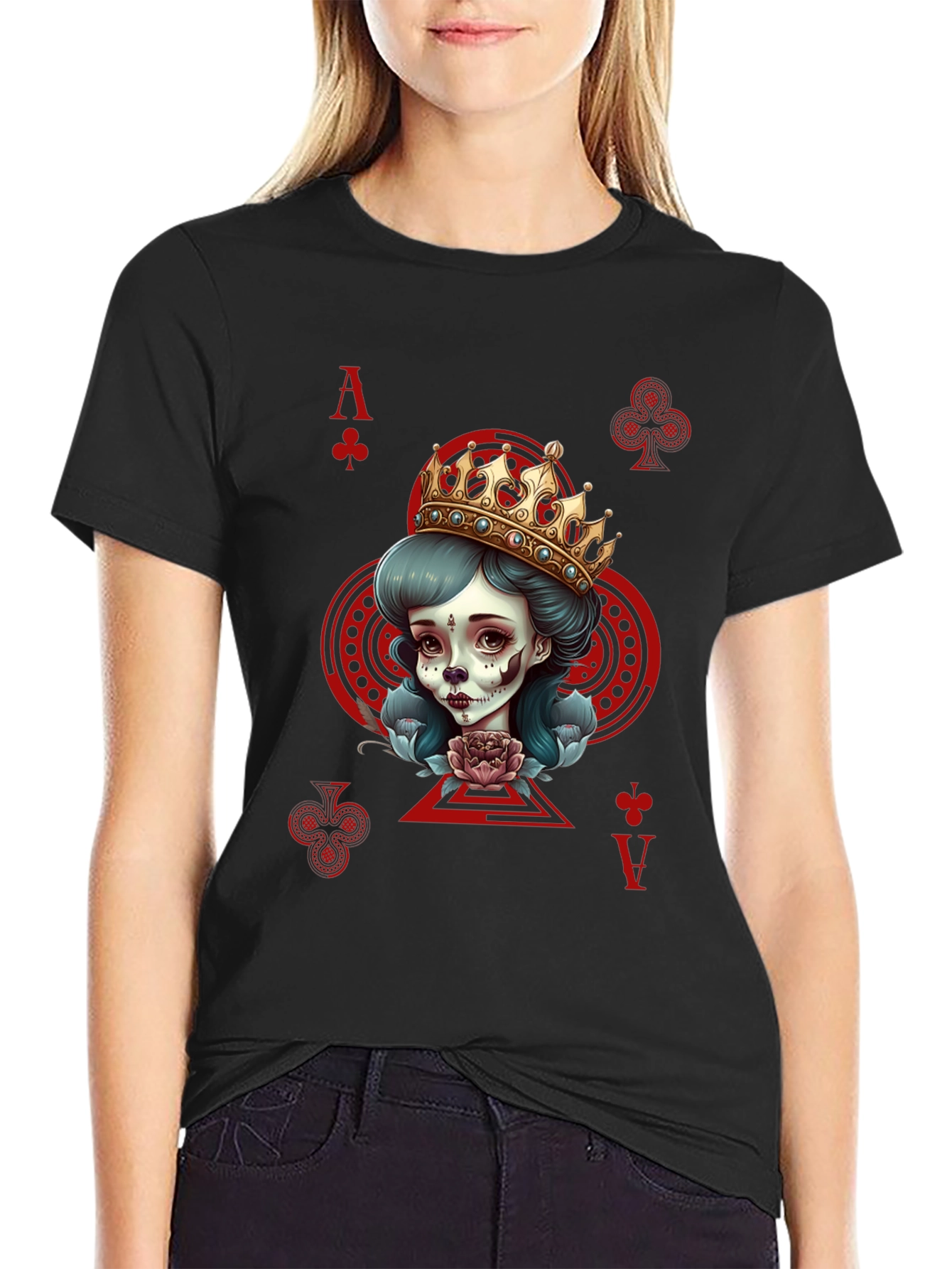 Ace of Clubs Queen Graphic T-Shirt