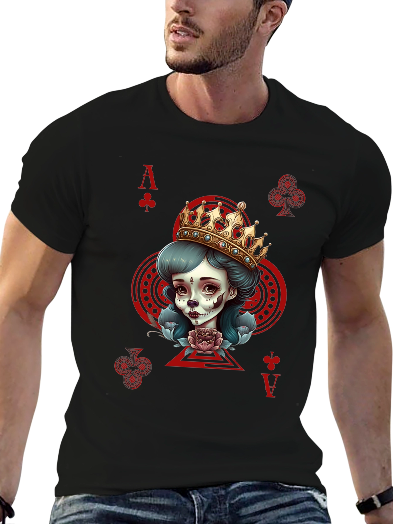 Ace of Clubs Queen Graphic T-Shirt