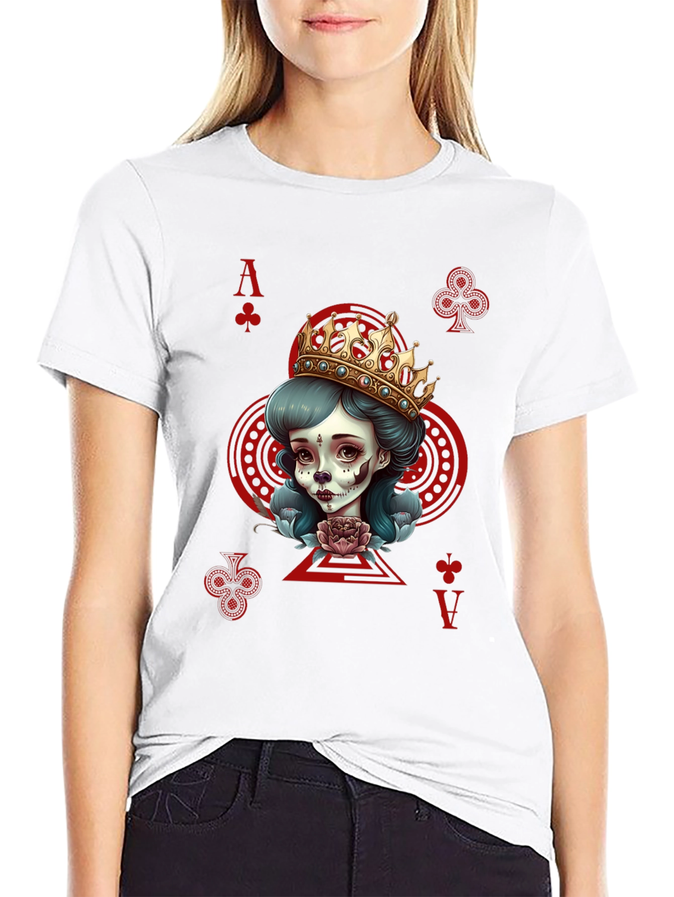 Ace of Clubs Queen Graphic T-Shirt
