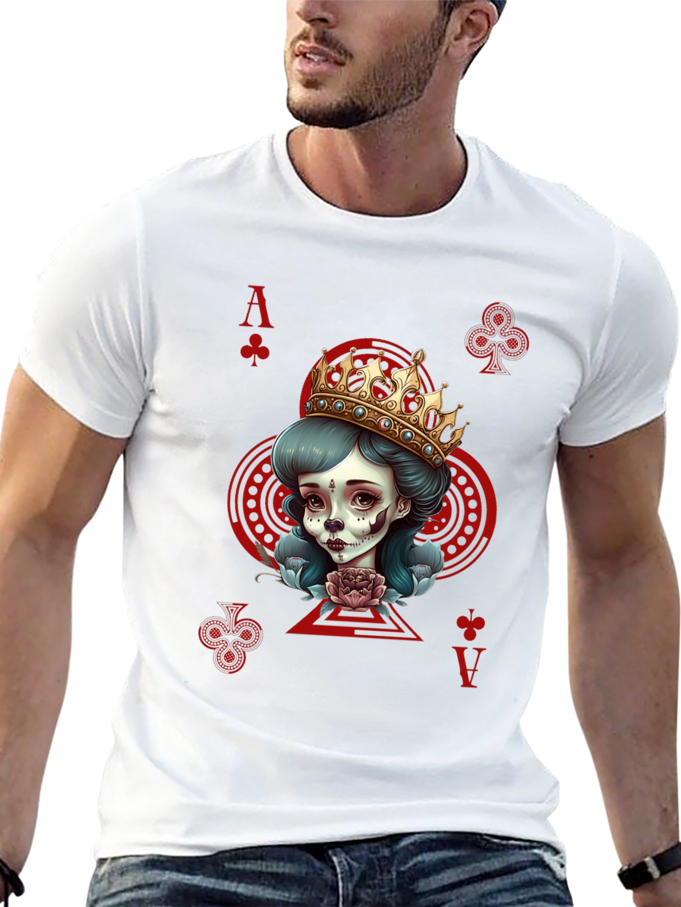 Ace of Clubs Queen Graphic T-Shirt